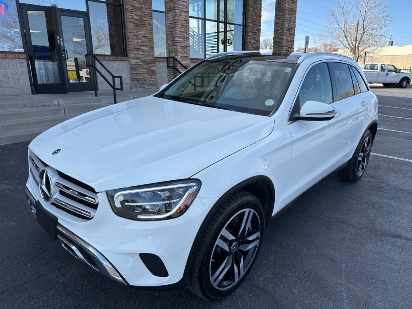 2020 White /Actual Mercedes-Benz GLC GLC 300 (WDC0G8EB3LF) with an I4 engine, Automatic transmission, located at 8595 Washington St., Thornton, CO, 80229, (303) 287-5511, 39.852348, -104.978447 - 2020 Mercedes-Benz GLC<br>Blind Spot Monitoring, Backup Camera, Leather, Collision Warning, 4MATIC, 4-Way Lumbar Support, Electrically Adjustable Passenger Seat, Heated Front Bucket Seats, Panorama Sunroof, Power Driver Seat and Steering Column w/Memory.<br>D1 Auto NEVER charges dealer fees! All c - Photo#1