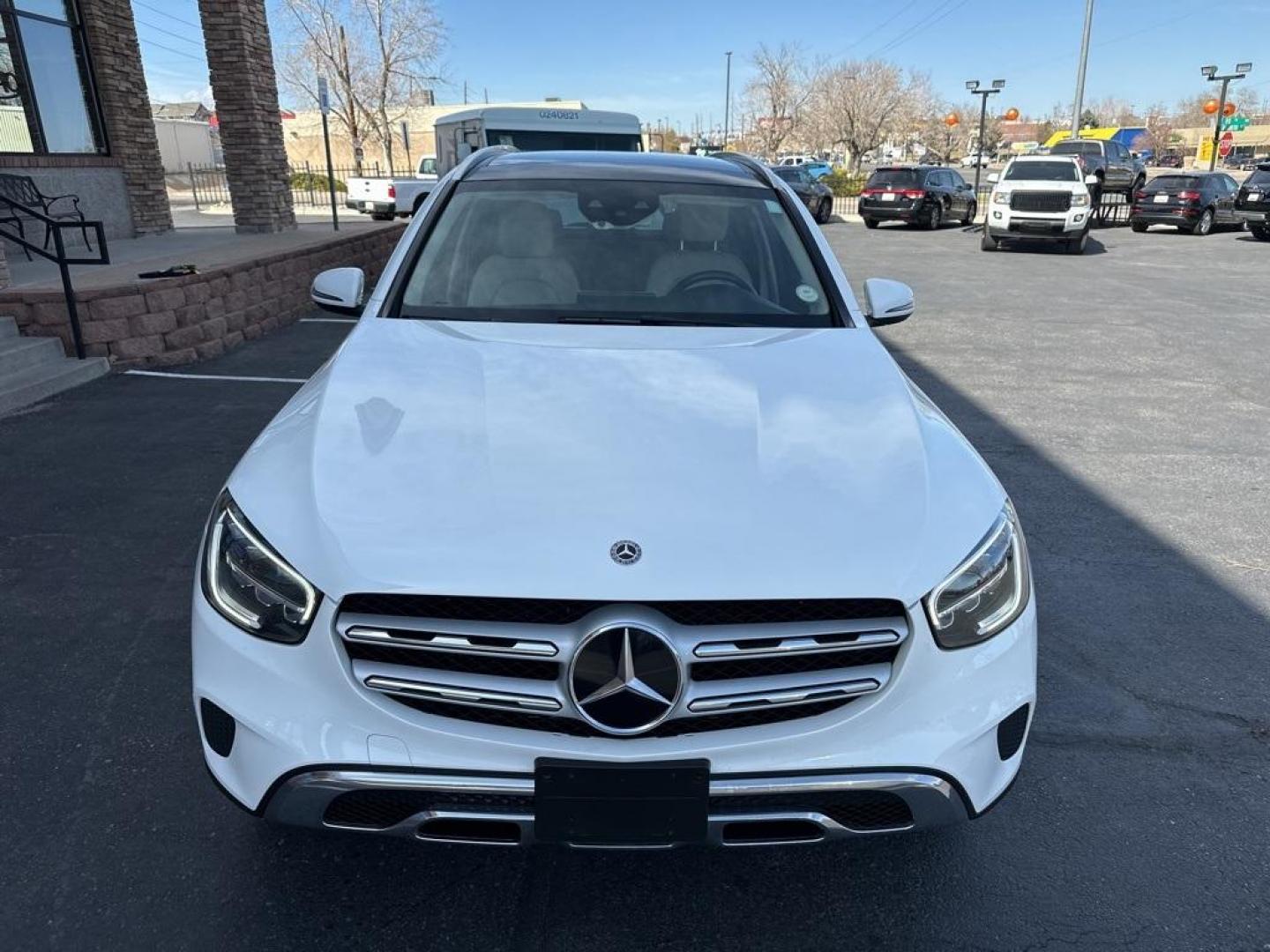 2020 White /Actual Mercedes-Benz GLC GLC 300 (WDC0G8EB3LF) with an I4 engine, Automatic transmission, located at 8595 Washington St., Thornton, CO, 80229, (303) 287-5511, 39.852348, -104.978447 - 2020 Mercedes-Benz GLC<br>Blind Spot Monitoring, Backup Camera, Leather, Collision Warning, 4MATIC, 4-Way Lumbar Support, Electrically Adjustable Passenger Seat, Heated Front Bucket Seats, Panorama Sunroof, Power Driver Seat and Steering Column w/Memory.<br>D1 Auto NEVER charges dealer fees! All c - Photo#2