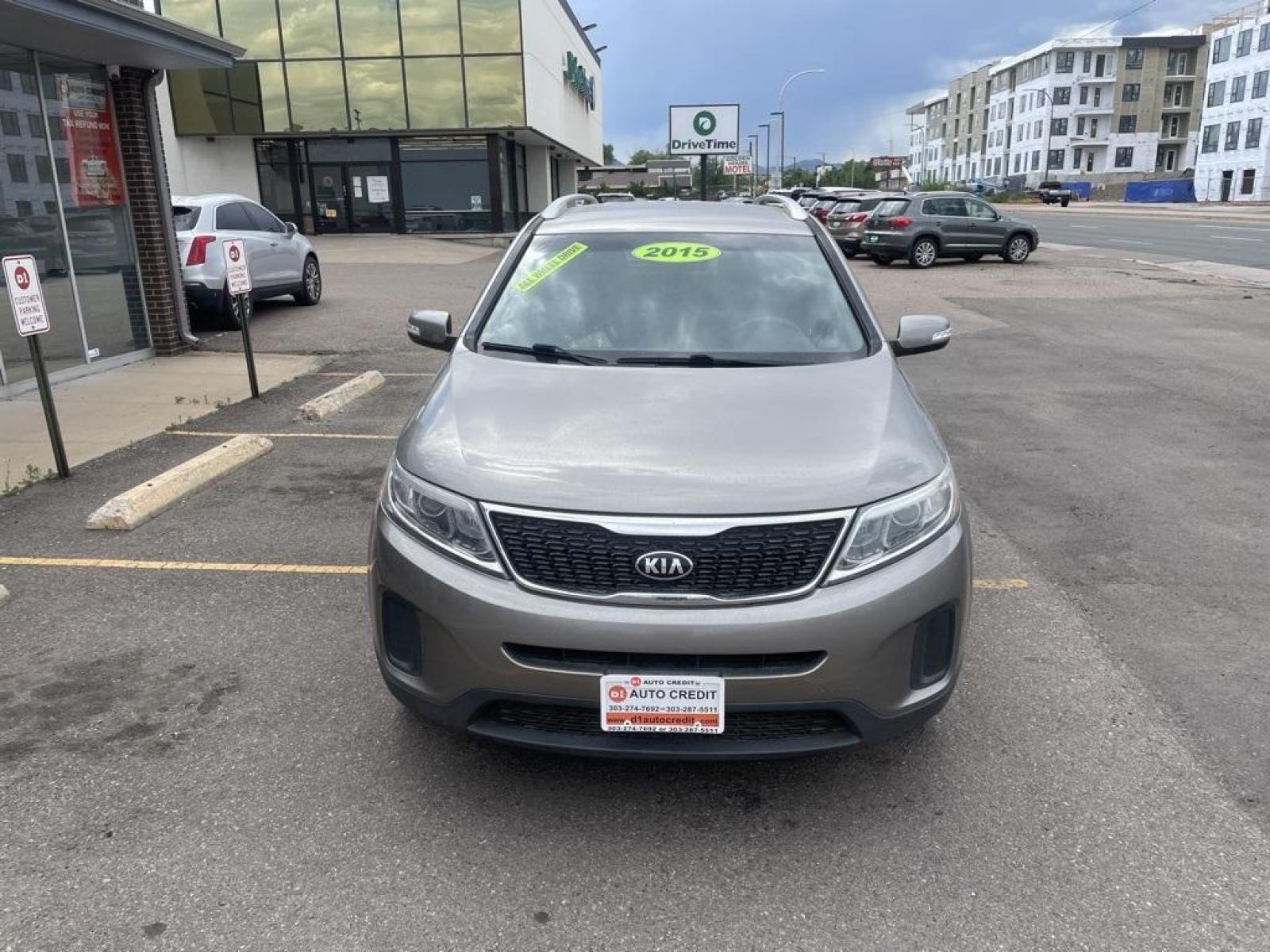2015 Titanium Silver /Black Kia Sorento LX (5XYKTDA73FG) with an 3.3L V6 DGI Dual CVVT engine, Automatic transmission, located at 8595 Washington St., Thornton, CO, 80229, (303) 287-5511, 39.852348, -104.978447 - 2015 Kia Sorento<br><br>D1 Auto NEVER charges dealer fees! All cars have clean titles and have been inspected for mechanical issues. We have financing for everyone. Good credit, bad credit, first time buyers.<br>Clean CARFAX. Odometer is 14108 miles below market average!<br>Please call Lakewood Loca - Photo #2