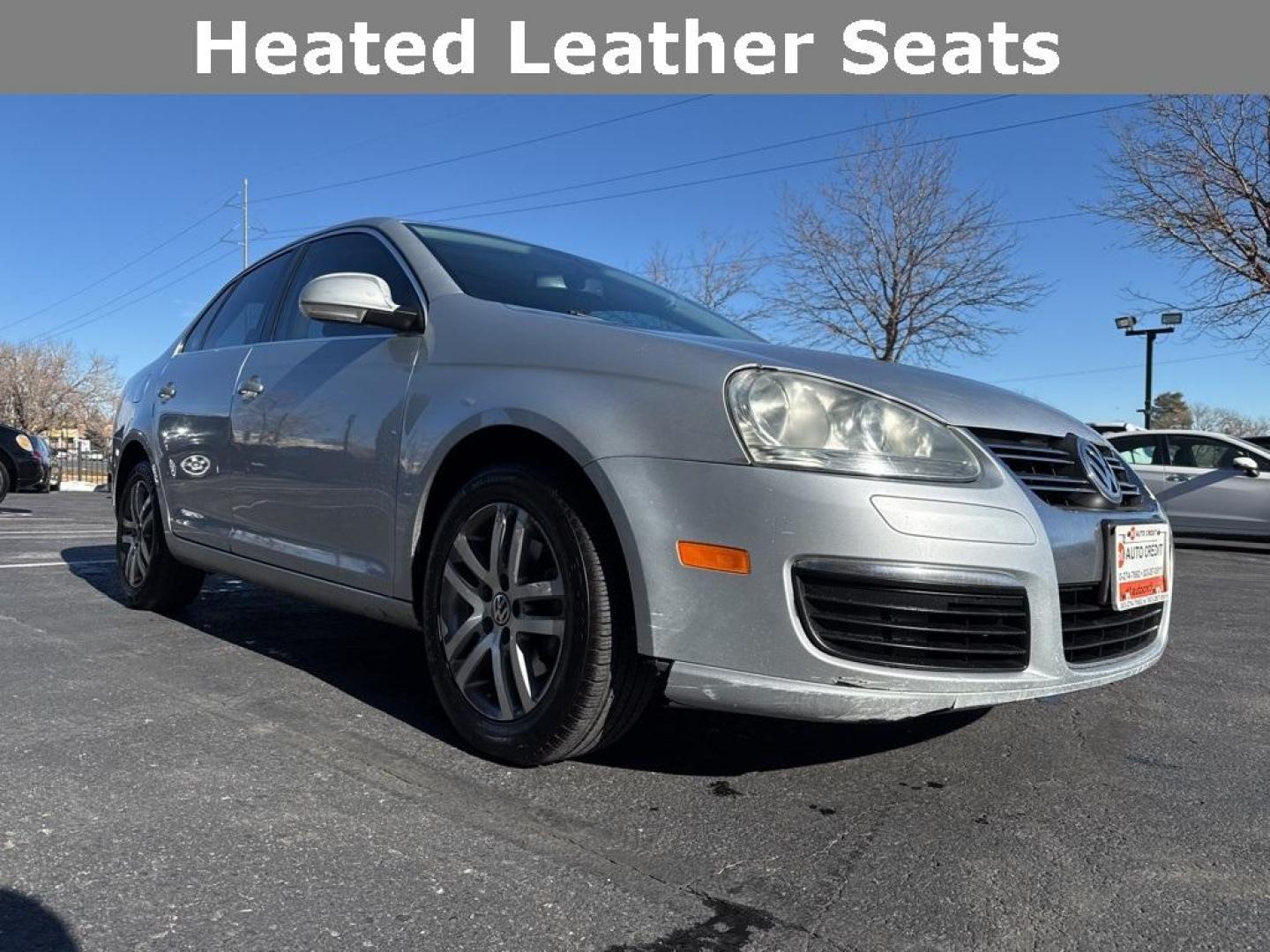 2005 Platinum Gray /Gray Volkswagen Jetta 2.5 (3VWSF71K95M) with an 2.5L I5 SMPI DOHC engine, Manual transmission, located at 8595 Washington St., Thornton, CO, 80229, (303) 287-5511, 39.852348, -104.978447 - 2005 Volkswagen Jetta FWD MANUAL TRANSMISSION. This car has ben inspected and runs like a top. Newer clutch, new tires, everything works as it should. Non turbo engine.<br><br> Leather, Heated Seats, 2.5L I5 SMPI DOHC, 5-Speed Manual, Gray w/Leather Seating Surfaces, Power Tilt and Slide Glass Sun - Photo#2