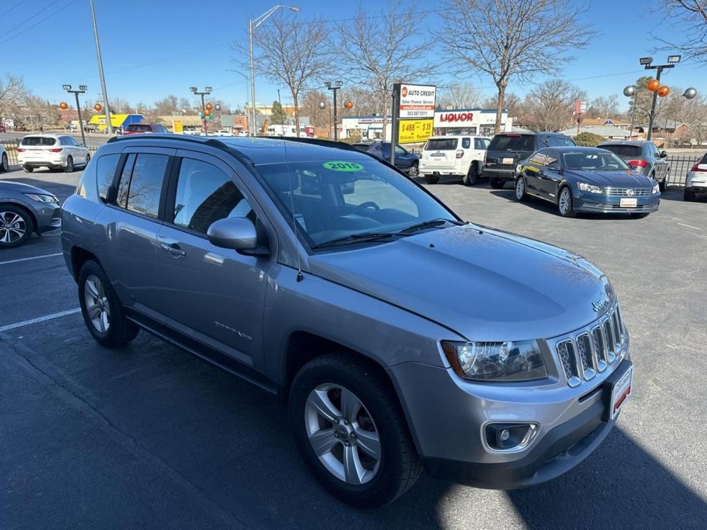 2015 Billet Silver Metallic Clearcoat /Gray Jeep Compass Altitude (1C4NJDEBXFD) with an 2.4L I4 DOHC 16V Dual VVT engine, Automatic transmission, located at 8595 Washington St., Thornton, CO, 80229, (303) 287-5511, 39.852348, -104.978447 - D1 Auto NEVER charges dealer fees! All cars have clean titles and have been inspected for mechanical issues. We have financing for everyone. Good credit, bad credit, first time buyers. <br><br>2015 Jeep Compass<br>Leather, Heated Seats, Power Seats, 6-Speed Automatic, 4WD.<br><br>Please call or text - Photo#3