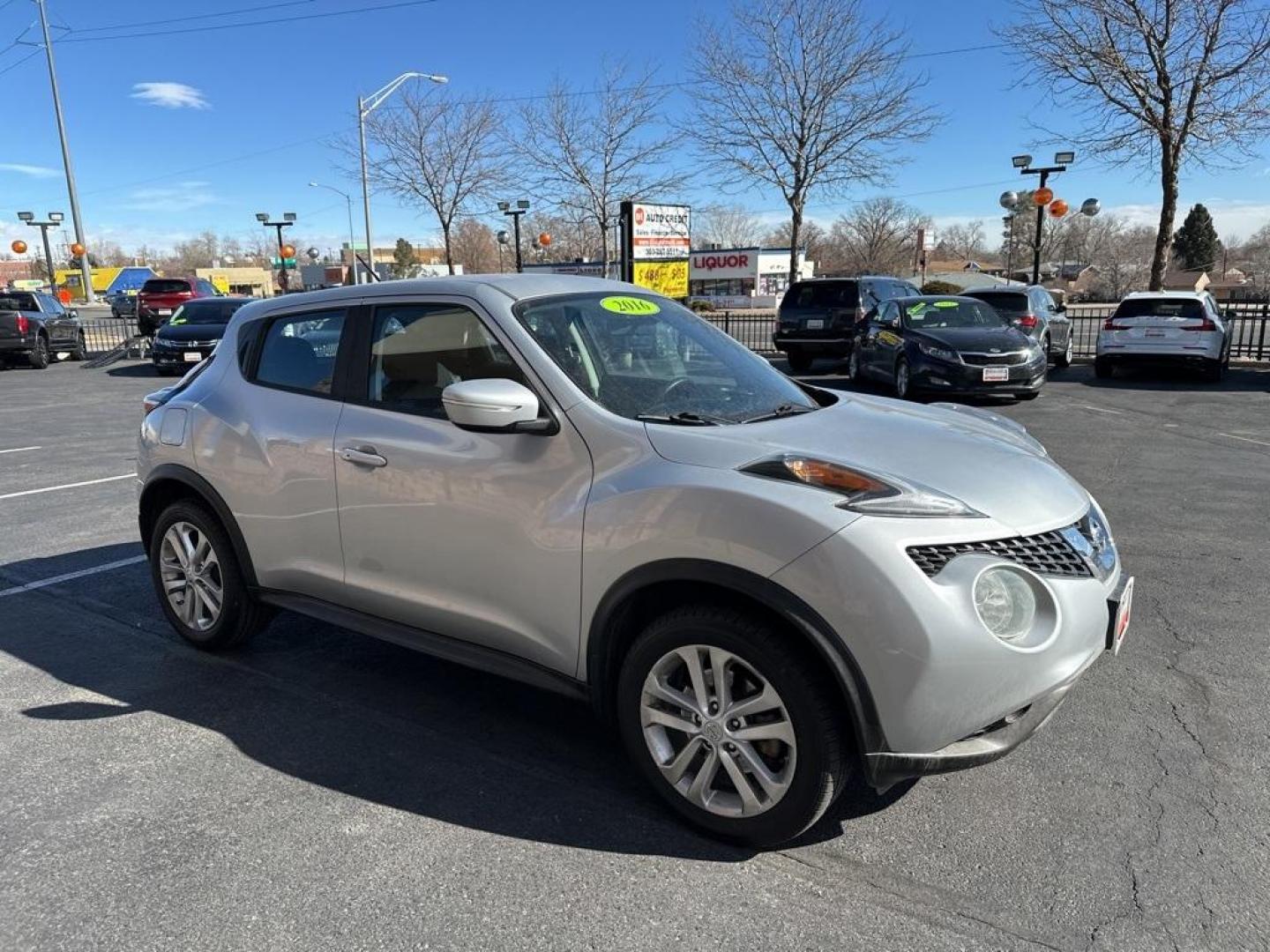 2016 Brilliant Silver Nissan Juke S (JN8AF5MR0GT) with an I4 engine, CVT transmission, located at 10890 W. Colfax Ave., Lakewood, CO, 80215, (303) 274-7692, 39.739914, -105.120132 - 2016 Nissan JukeD1 Auto NEVER charges dealer fees! All cars have clean titles and have been inspected for mechanical issues. We have financing for everyone. Good credit, bad credit, first time buyers.Clean CARFAX.Please call Lakewood Location 303-274-7692 or Thornton 303-287-5511 to schedule a test - Photo#2