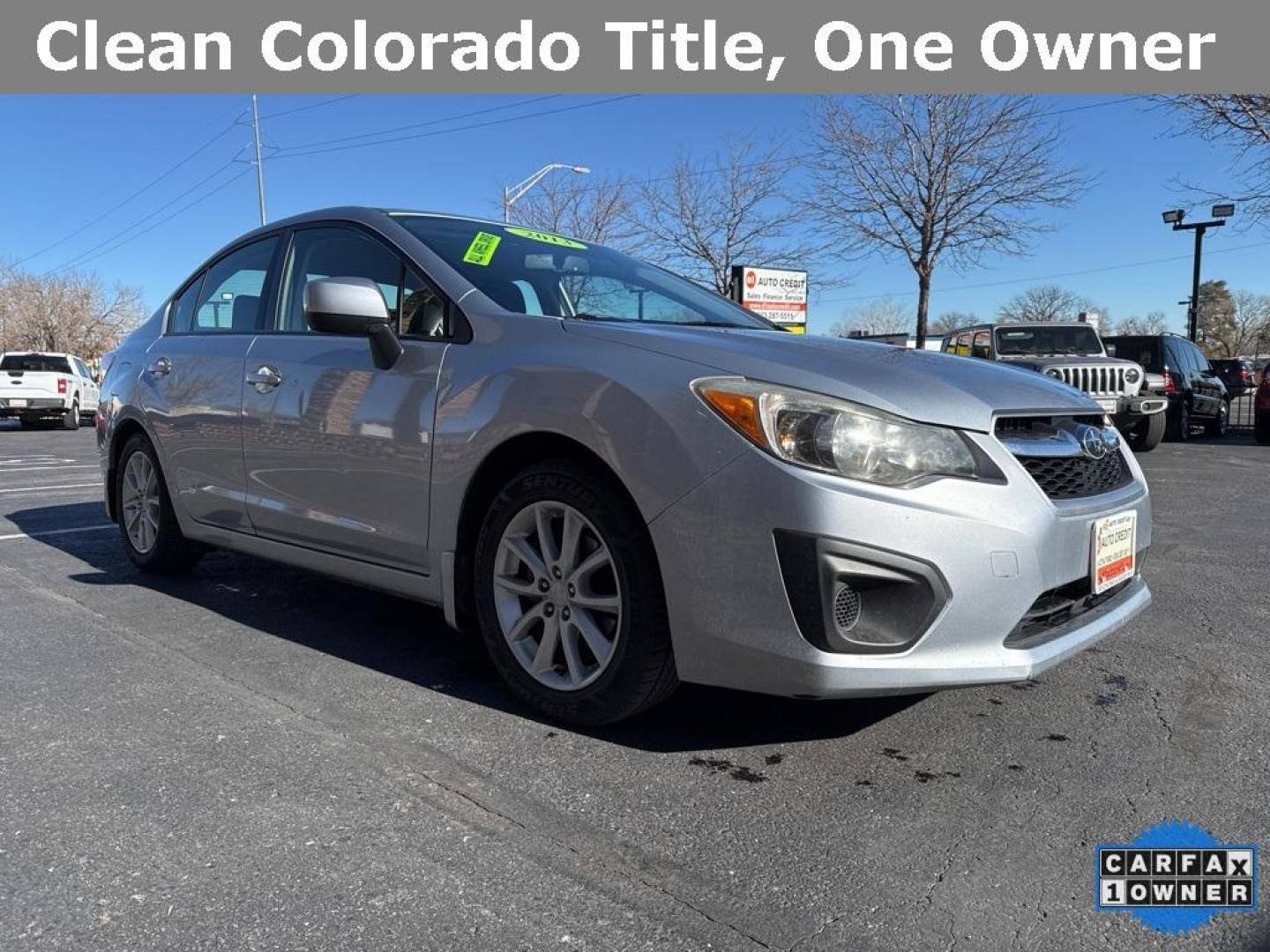 2013 Ice Silver Metallic /Black Subaru Impreza 2.0i Premium (JF1GJAC60DH) with an 2.0L 4-Cylinder SMPI DOHC 16V engine, CVT transmission, located at 8595 Washington St., Thornton, CO, 80229, (303) 287-5511, 39.852348, -104.978447 - 2013 Subaru Impreza CARFAX One-Owner. AWD<br><br>D1 Auto NEVER charges dealer fees! All cars have clean titles and have been inspected for mechanical issues. We have financing for everyone. Good credit, bad credit, first time buyers.<br>Clean CARFAX.<br>Please call Lakewood Location 303-274-7692 or - Photo#2