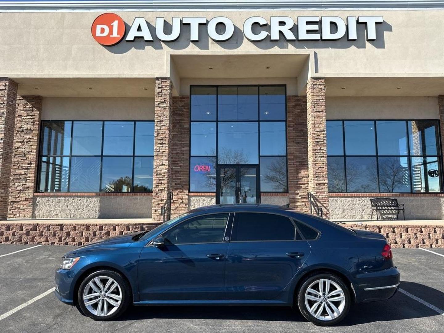 2019 Tourmaline Blue Metallic /Actual Volkswagen Passat 2.0T Wolfsburg (1VWLA7A33KC) with an 2.0L I4 TSI Turbocharged engine, Automatic transmission, located at 8595 Washington St., Thornton, CO, 80229, (303) 287-5511, 39.852348, -104.978447 - 2019 Volkswagen Passat Wolfsburg with, heated leather seats, blind spot detection, Apple/Android Car Play, Sun Roof and more. <br>Fully serviced including new tires.<br><br>Wolfsburg FWD 6-Speed Automatic with Tiptronic 2.0L I4 TSI Turbocharged<br>25/36 City/Highway MPG<br><br>Awards:<br> * 2019 KB - Photo#0