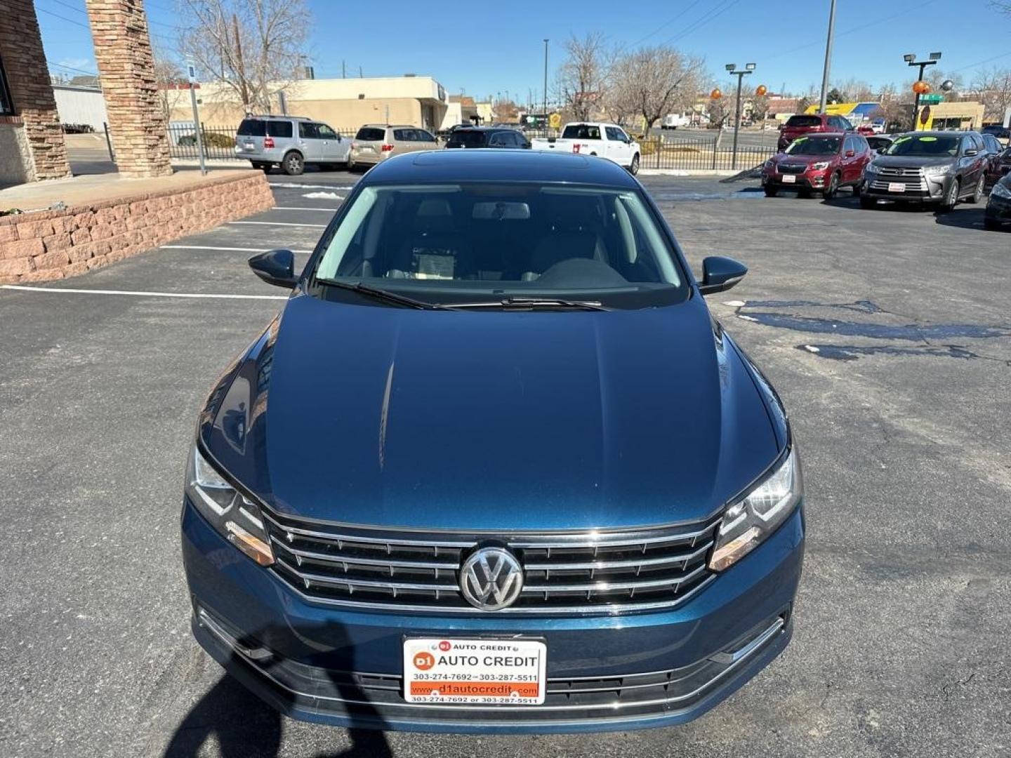 2019 Tourmaline Blue Metallic /Actual Volkswagen Passat 2.0T Wolfsburg (1VWLA7A33KC) with an 2.0L I4 TSI Turbocharged engine, Automatic transmission, located at 8595 Washington St., Thornton, CO, 80229, (303) 287-5511, 39.852348, -104.978447 - 2019 Volkswagen Passat Wolfsburg with, heated leather seats, blind spot detection, Apple/Android Car Play, Sun Roof and more. <br>Fully serviced including new tires.<br><br>Wolfsburg FWD 6-Speed Automatic with Tiptronic 2.0L I4 TSI Turbocharged<br>25/36 City/Highway MPG<br><br>Awards:<br> * 2019 KB - Photo#3