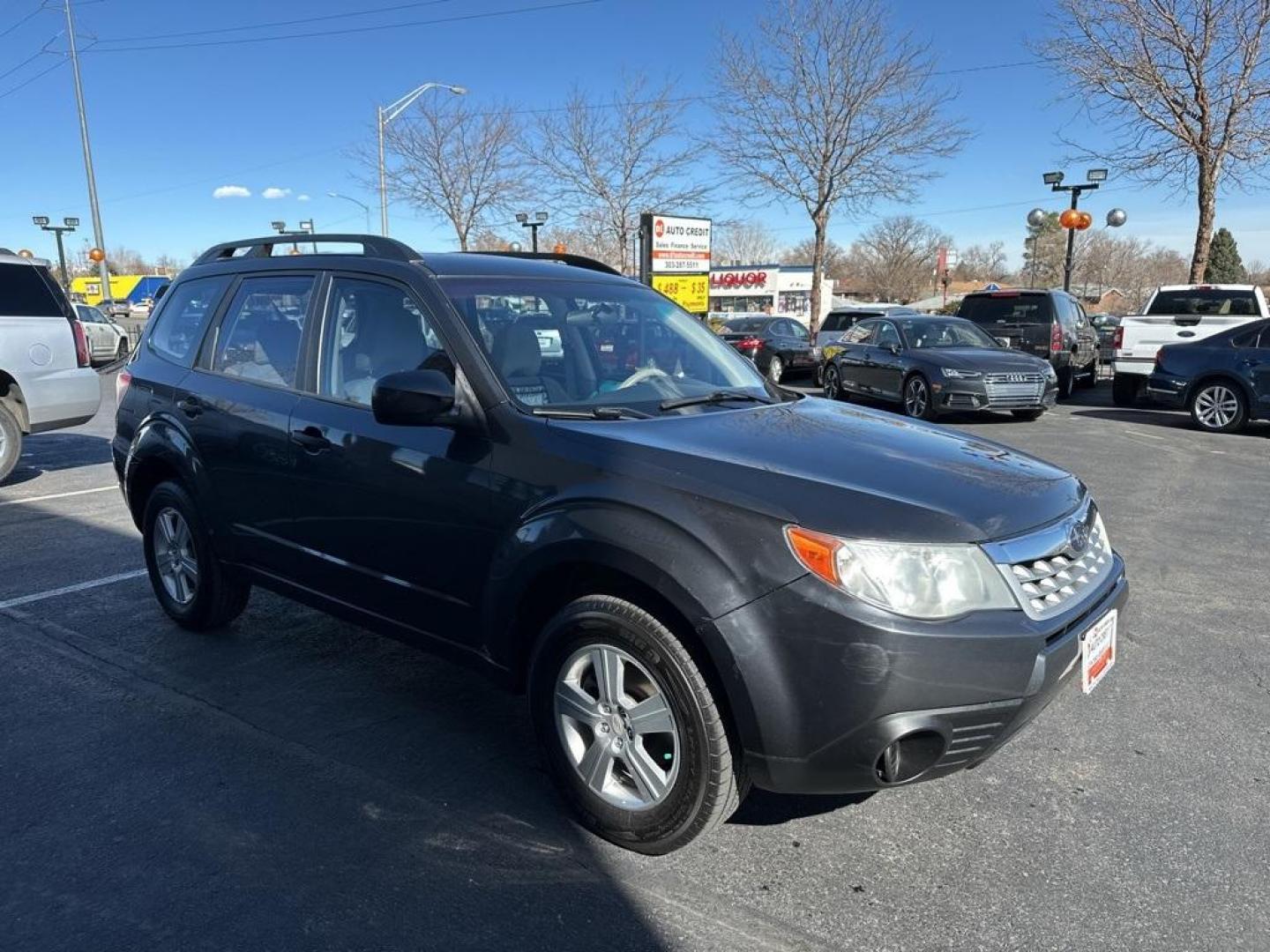 2012 Dark Gray Metallic /Platinum Subaru Forester 2.5X (JF2SHBBC1CH) with an H4 engine, Automatic transmission, located at 8595 Washington St., Thornton, CO, 80229, (303) 287-5511, 39.852348, -104.978447 - 2012 Subaru Forester<br><br>D1 Auto NEVER charges dealer fees! All cars have clean titles and have been inspected for mechanical issues. We have financing for everyone. Good credit, bad credit, first time buyers.<br>Odometer is 8700 miles below market average!<br>Please call Lakewood Location 303-27 - Photo#2
