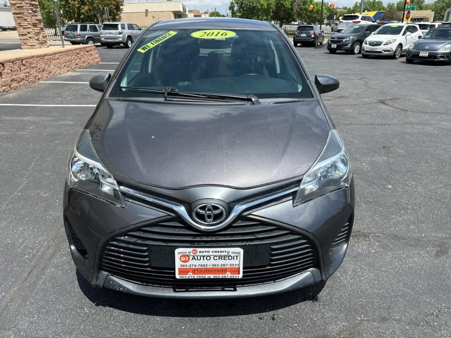 2016 Magnetic Gray Metallic /Black Toyota Yaris LE (VNKKTUD33GA) with an 1.5L I4 DOHC VVT-i 16V engine, Automatic transmission, located at 8595 Washington St., Thornton, CO, 80229, (303) 287-5511, 39.852348, -104.978447 - 2016 Toyota Yaris<br><br>D1 Auto NEVER charges dealer fees! All cars have clean titles and have been inspected for mechanical issues. We have financing for everyone. Good credit, bad credit, first time buyers.<br><br>Please call Lakewood Location 303-274-7692 or Thornton 303-287-5511 to schedule a t - Photo#2