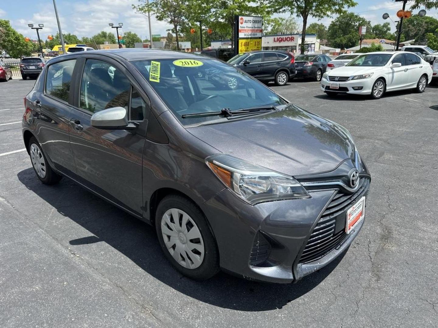 2016 Magnetic Gray Metallic /Black Toyota Yaris LE (VNKKTUD33GA) with an 1.5L I4 DOHC VVT-i 16V engine, Automatic transmission, located at 8595 Washington St., Thornton, CO, 80229, (303) 287-5511, 39.852348, -104.978447 - 2016 Toyota Yaris<br><br>D1 Auto NEVER charges dealer fees! All cars have clean titles and have been inspected for mechanical issues. We have financing for everyone. Good credit, bad credit, first time buyers.<br><br>Please call Lakewood Location 303-274-7692 or Thornton 303-287-5511 to schedule a t - Photo#3