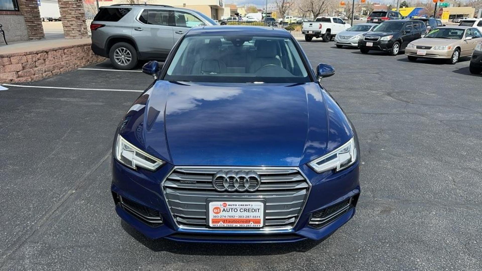 2017 Scuba Blue Metallic /Atlas Beige/Gray Audi A4 2.0T Premium Plus (WAUENAF4XHN) with an 2.0L I4 TFSI DOHC engine, Automatic transmission, located at 8595 Washington St., Thornton, CO, 80229, (303) 287-5511, 39.852348, -104.978447 - 2017 Audi A4 Mint Condition withh all keys and books.<br><br>All Cars Have Clean Titles And Are Serviced Before Sale., Clean Carfax, No Accident, Apple/Android Car Play, Backup Camera, Leather, Heated Seats, Non Smoker, No Pet Odor Or Hair, quattro, Scuba Blue Metallic, 8-Way Power Front Seats w/Dri - Photo#2