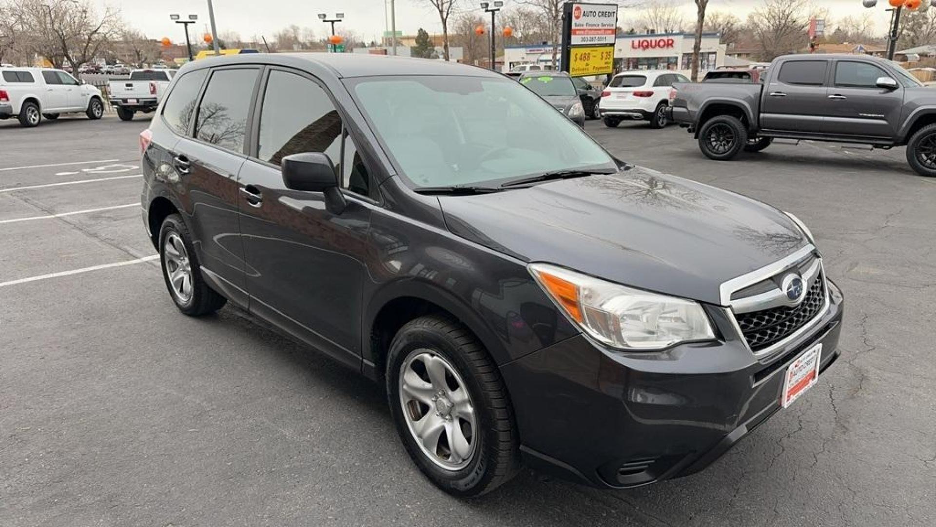 2014 Dark Gray Metallic /Gray Subaru Forester 2.5i (JF2SJAAC2EH) with an 2.5L 4-Cylinder DOHC 16V VVT engine, CVT transmission, located at 8595 Washington St., Thornton, CO, 80229, (303) 287-5511, 39.852348, -104.978447 - 2014 Subaru Forester<br>Clean Carfax, No Accident, All Books and Keys, Backup Camera, Non Smoker, No Pet Odor Or Hair, AWD.<br><br>D1 Auto NEVER charges dealer fees! All cars have clean titles and have been inspected for mechanical issues. We have financing for everyone. Good credit, bad credit, fir - Photo#3