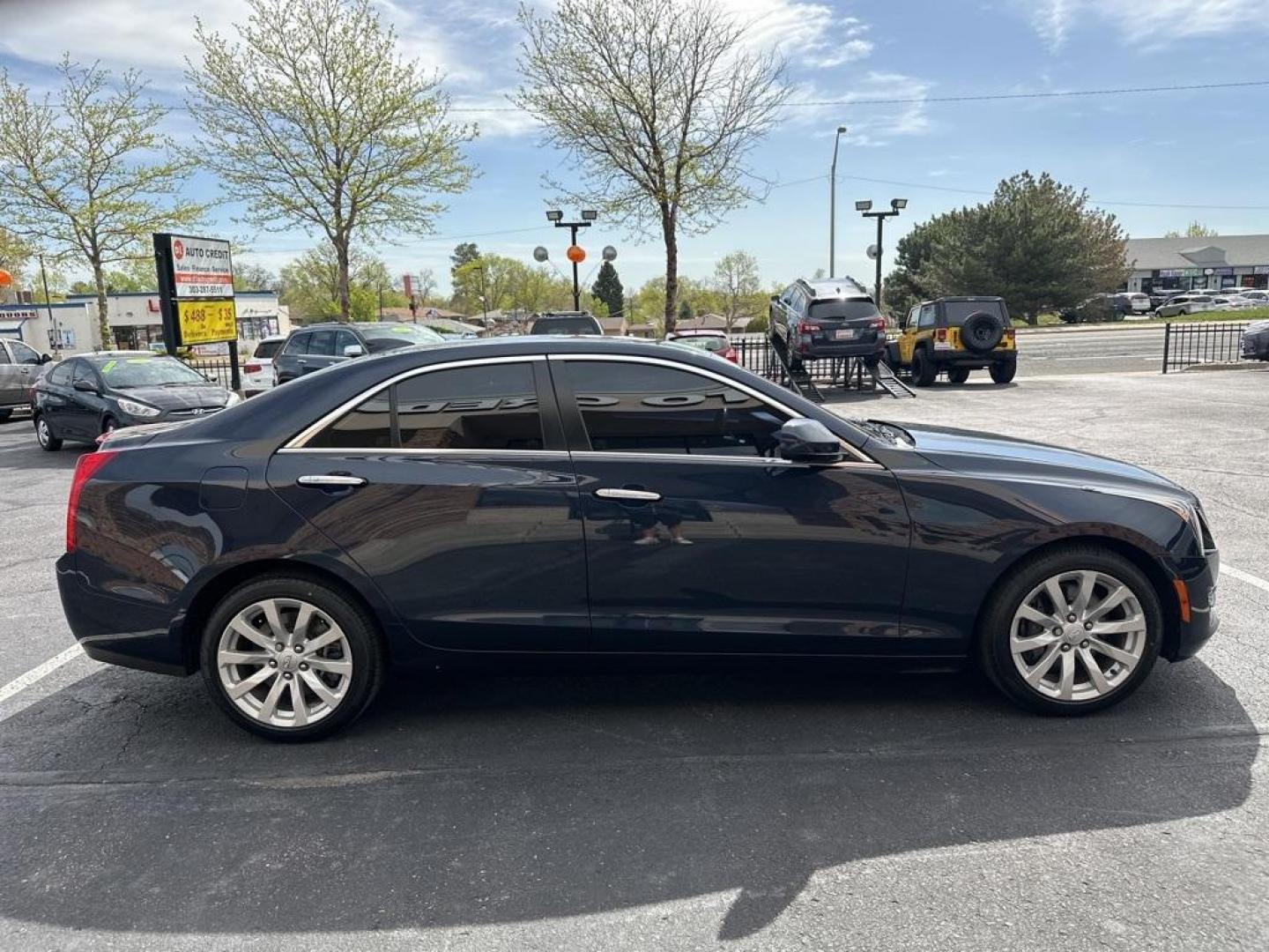 2018 Dark Adriatic Blue Metallic /Jet Black With Jet Black Accents Cadillac ATS 2.0L Turbo (1G6AE5RX7J0) with an 2.0L Turbo I4 DI DOHC VVT engine, Automatic transmission, located at 8595 Washington St., Thornton, CO, 80229, (303) 287-5511, 39.852348, -104.978447 - 2018 Cadillac ATS All Wheel Drive<br><br>All Cars Have Clean Titles And Are Serviced Before Sale.<br><br>Clean Carfax, No Accident, New Tires, Backup Camera, Leather, Heated Seats, New Brakes, Power Seats, Non Smoker, No Pet Odor Or Hair, ATS 2.0L Turbo, AWD.<br><br>D1 Auto NEVER charges dealer fees - Photo#4