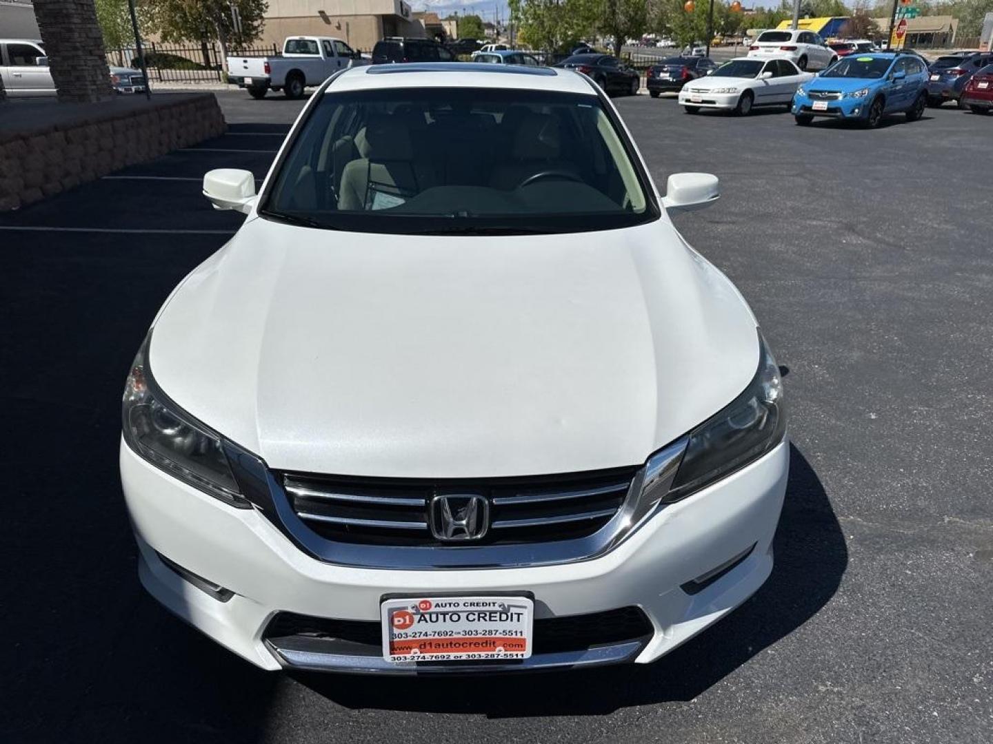 2013 White Orchid Pearl /Ivory Honda Accord EX-L (1HGCR3F82DA) with an 3.5L V6 SOHC i-VTEC 24V engine, Automatic transmission, located at 8595 Washington St., Thornton, CO, 80229, (303) 287-5511, 39.852348, -104.978447 - 2013 Honda Accord EX-L V6 Fully Serviced<br><br>All Cars Have Clean Titles And Are Serviced Before Sale., Clean Carfax, No Accident, New Tires, Backup Camera, Leather, Heated Seats, Bluetooth/ With Bluetooth Audio, New Brakes, Non Smoker, No Pet Odor Or Hair, Accord EX-L, 3.5L V6 SOHC i-VTEC 24V, Po - Photo#2