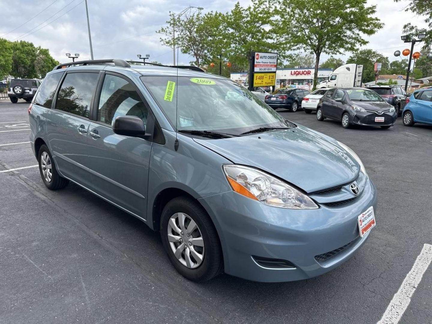 2009 Blue Mirage Metallic /Stone Toyota Sienna CE (5TDZK23C59S) with an 3.5L V6 SMPI DOHC engine, Automatic transmission, located at 8595 Washington St., Thornton, CO, 80229, (303) 287-5511, 39.852348, -104.978447 - 2009 Toyota Sienna<br><br>D1 Auto NEVER charges dealer fees! All cars have clean titles and have been inspected for mechanical issues. We have financing for everyone. Good credit, bad credit, first time buyers.<br>Clean CARFAX.<br>Please call Lakewood Location 303-274-7692 or Thornton 303-287-5511 t - Photo#1