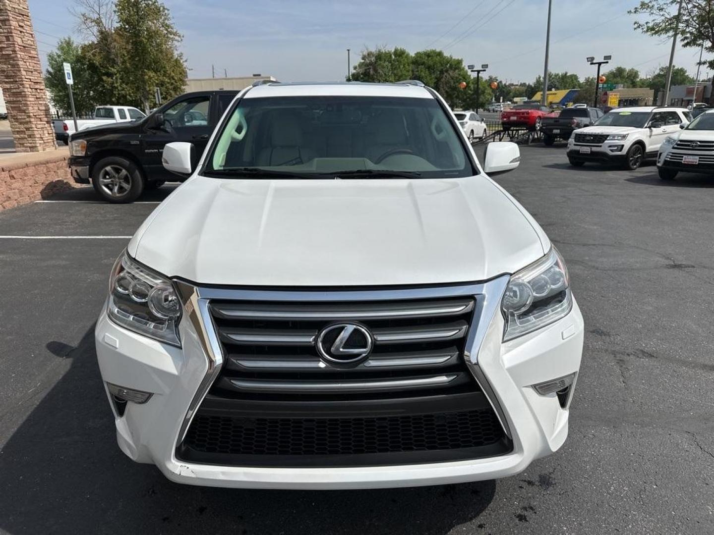 2015 Starfire Pearl /Ecru Lexus GX 460 (JTJBM7FX4F5) with an 4.6L V8 DOHC Dual VVT-i 32V engine, Automatic transmission, located at 8595 Washington St., Thornton, CO, 80229, (303) 287-5511, 39.852348, -104.978447 - 2015 Lexus GX 460 With TRD Wheels, Comfort Package.<br>Tons of service records on the Carfax.<br><br>All Cars Have Clean Titles And Are Serviced Before Sale., Blind Spot Monitoring, Backup Camera, Leather, Heated and Ventilated Seats, Bluetooth/ With Bluetooth Audio, Non Smoker, No Pet Odor Or Hair, - Photo#2