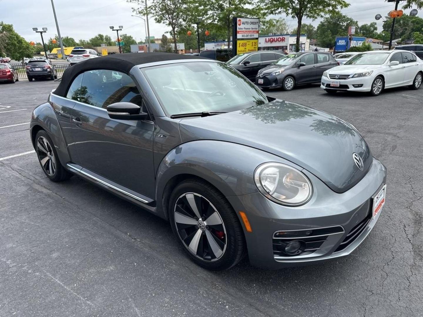 2015 Platinum Gray Metallic/Black Roof /Black Quartz Volkswagen Beetle 2.0T R-Line (3VW7S7AT4FM) with an 2.0L TSI 210 hp engine, Automatic transmission, located at 8595 Washington St., Thornton, CO, 80229, (303) 287-5511, 39.852348, -104.978447 - 2015 Volkswagen Beetle Convertible In unbelievable condition. This car shows absoulutley no signs of wear and has all its accessories. Fully serviced, new brakes, new tires. Very fun and fast. No accidents.<br>All Cars Have Clean Titles And Are Serviced Before Sale., Clean Carfax, No Accident, All B - Photo#3