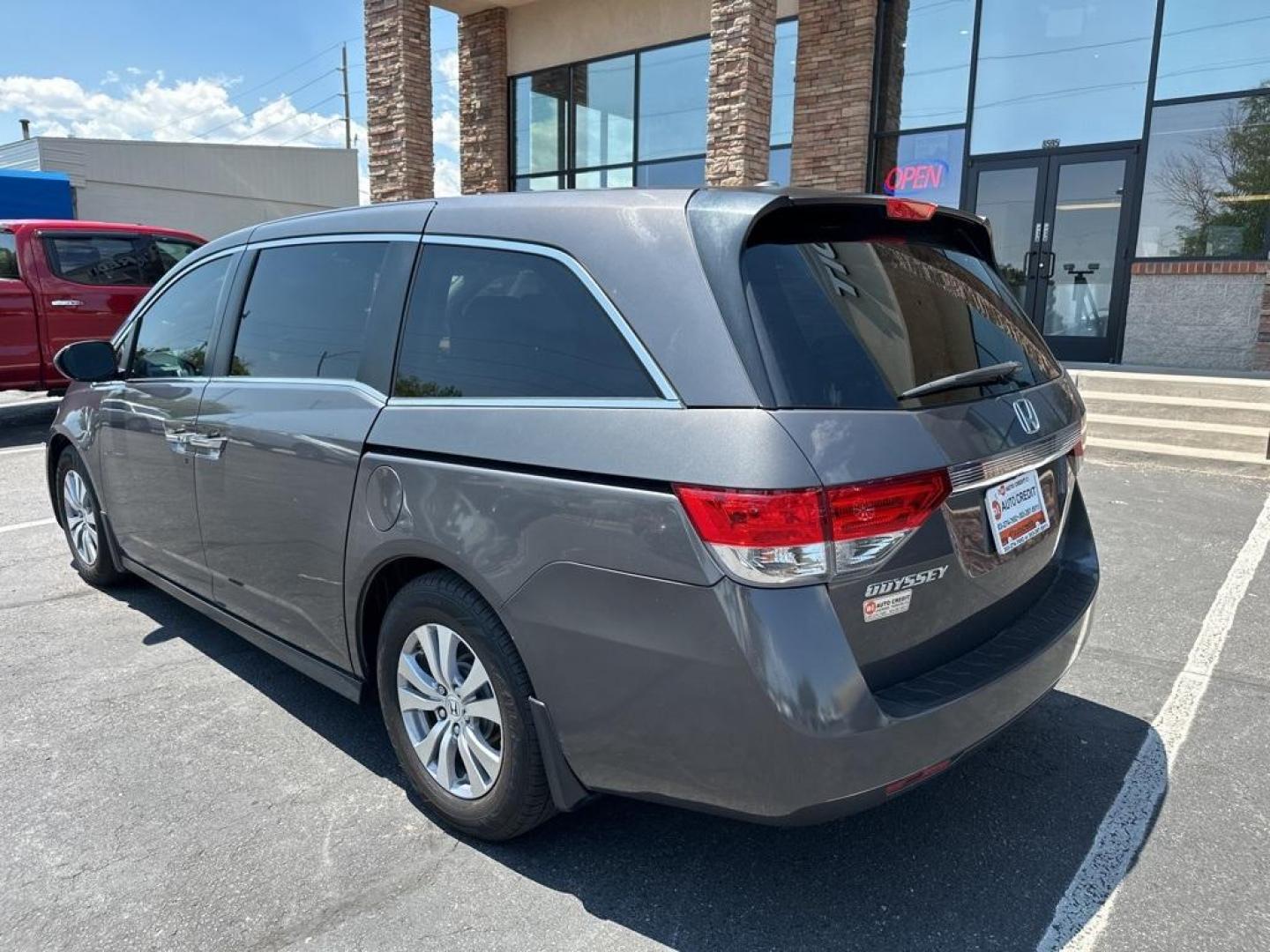 2016 Modern Steel Metallic /Gray Honda Odyssey EX-L (5FNRL5H61GB) with an 3.5L V6 SOHC i-VTEC 24V engine, Automatic transmission, located at 8595 Washington St., Thornton, CO, 80229, (303) 287-5511, 39.852348, -104.978447 - 2016 Honda Odyssey EX-L With DVD. One owner with lots of service records on Carfax including Timing Belt Service.<br><br>All Cars Have Clean Titles And Are Serviced Before Sale., Blind Spot Monitoring, Backup Camera, Leather, Heated Seats, Non Smoker, No Pet Odor Or Hair, Odyssey EX-L DVD, FWD, A/V - Photo#7