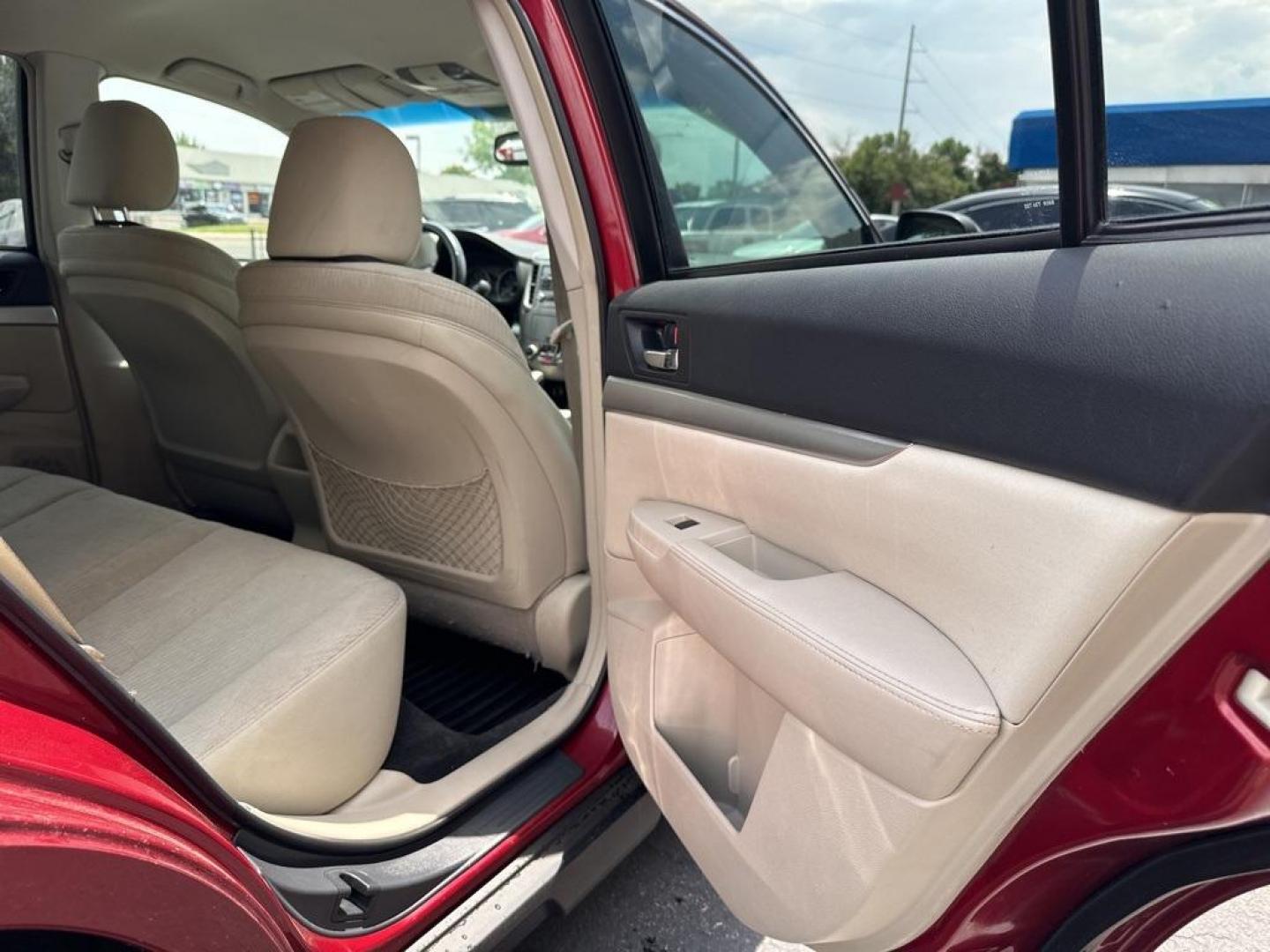 2011 Ruby Red Pearl /Ivory Subaru Outback 2.5i Premium (4S4BRBFC8B3) with an 2.5L 4-Cylinder engine, CVT transmission, located at 8595 Washington St., Thornton, CO, 80229, (303) 287-5511, 39.852348, -104.978447 - 2011 Subaru Outback<br><br>D1 Auto NEVER charges dealer fees! All cars have clean titles and have been inspected for mechanical issues. We have financing for everyone. Good credit, bad credit, first time buyers.<br>CARFAX One-Owner. Clean CARFAX. Odometer is 4040 miles below market average!<br>Pleas - Photo#13