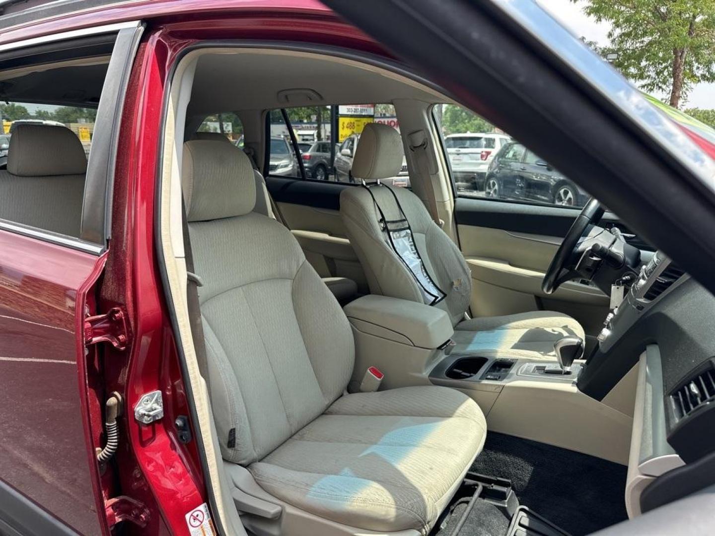 2011 Ruby Red Pearl /Ivory Subaru Outback 2.5i Premium (4S4BRBFC8B3) with an 2.5L 4-Cylinder engine, CVT transmission, located at 8595 Washington St., Thornton, CO, 80229, (303) 287-5511, 39.852348, -104.978447 - 2011 Subaru Outback<br><br>D1 Auto NEVER charges dealer fees! All cars have clean titles and have been inspected for mechanical issues. We have financing for everyone. Good credit, bad credit, first time buyers.<br>CARFAX One-Owner. Clean CARFAX. Odometer is 4040 miles below market average!<br>Pleas - Photo#18