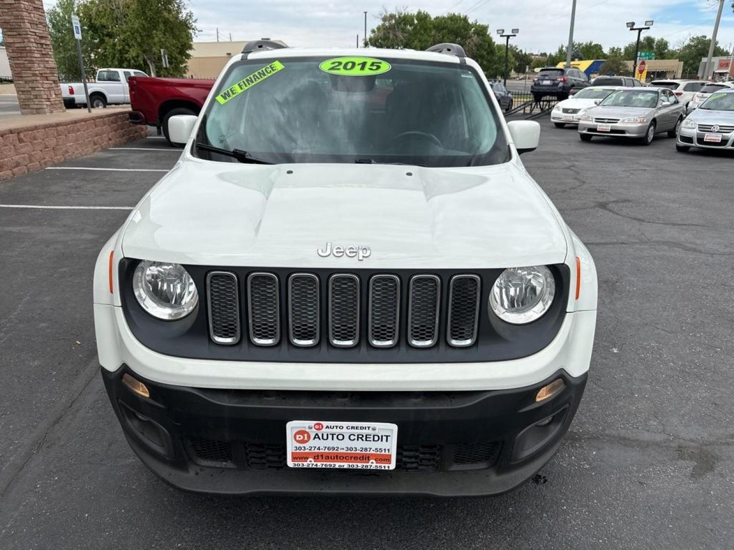 2015 Alpine White /Black Jeep Renegade Latitude (ZACCJABT4FP) with an 2.4L I4 MultiAir engine, Automatic transmission, located at 8595 Washington St., Thornton, CO, 80229, (303) 287-5511, 39.852348, -104.978447 - 2015 Jeep Renegade<br><br>D1 Auto NEVER charges dealer fees! All cars have clean titles and have been inspected for mechanical issues. We have financing for everyone. Good credit, bad credit, first time buyers.<br><br>Please call Lakewood Location 303-274-7692 or Thornton 303-287-5511 to schedule a - Photo#2