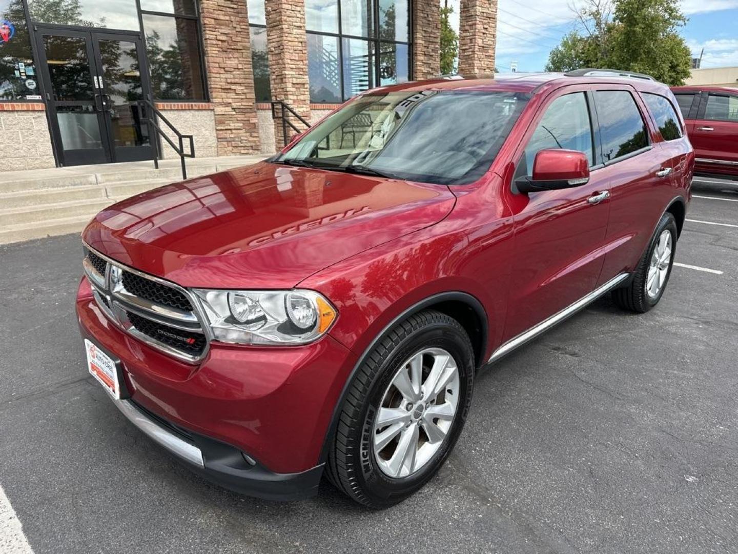 2013 Deep Cherry Red Crystal Pearlcoat /Dark Graystone/Medium Graystone Interior Dodge Durango Crew (1C4RDJDG6DC) with an 3.6L V6 Flex Fuel 24V VVT engine, Automatic transmission, located at 8595 Washington St., Thornton, CO, 80229, (303) 287-5511, 39.852348, -104.978447 - 2013 Dodge Durango<br><br>D1 Auto NEVER charges dealer fees! All cars have clean titles and have been inspected for mechanical issues. We have financing for everyone. Good credit, bad credit, first time buyers.<br><br>Please call Lakewood Location 303-274-7692 or Thornton 303-287-5511 to schedule a - Photo#1