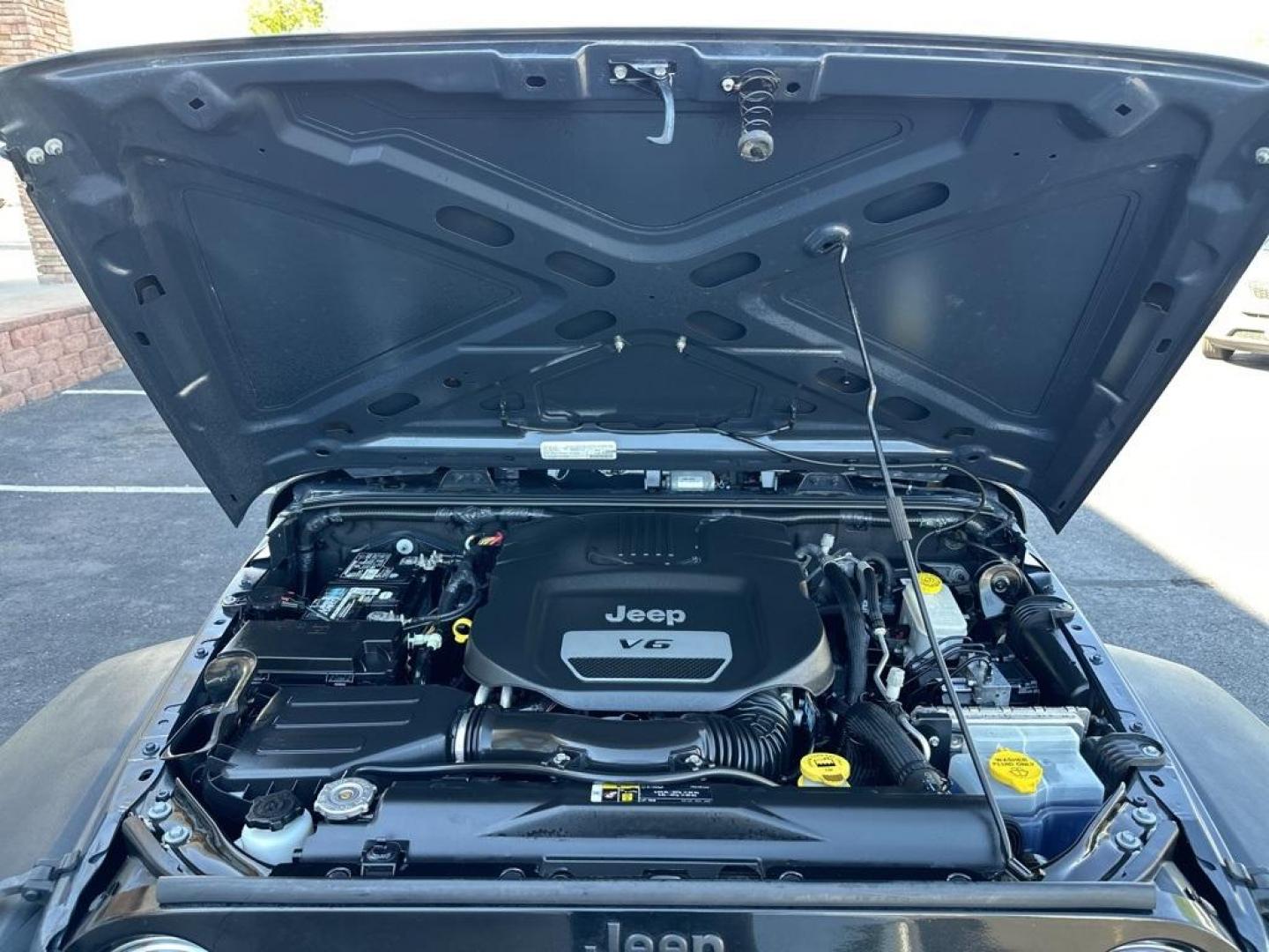 2017 Rhino Clearcoat /Black Jeep Wrangler Willys Wheeler (1C4GJWAG1HL) with an 3.6L V6 24V VVT engine, Automatic transmission, located at 8595 Washington St., Thornton, CO, 80229, (303) 287-5511, 39.852348, -104.978447 - 2017 Jeep Wrangler Willys with Wheeler Package in excellent condition with no signs of off road use. Loaded with power windows and locks, Bluetooth, Cruise Control, A/C and more. <br><br>All Cars Have Clean Titles And Are Serviced Before Sale., Clean Carfax, No Accident, New Tires, 4WD, Rhino Clear - Photo#22