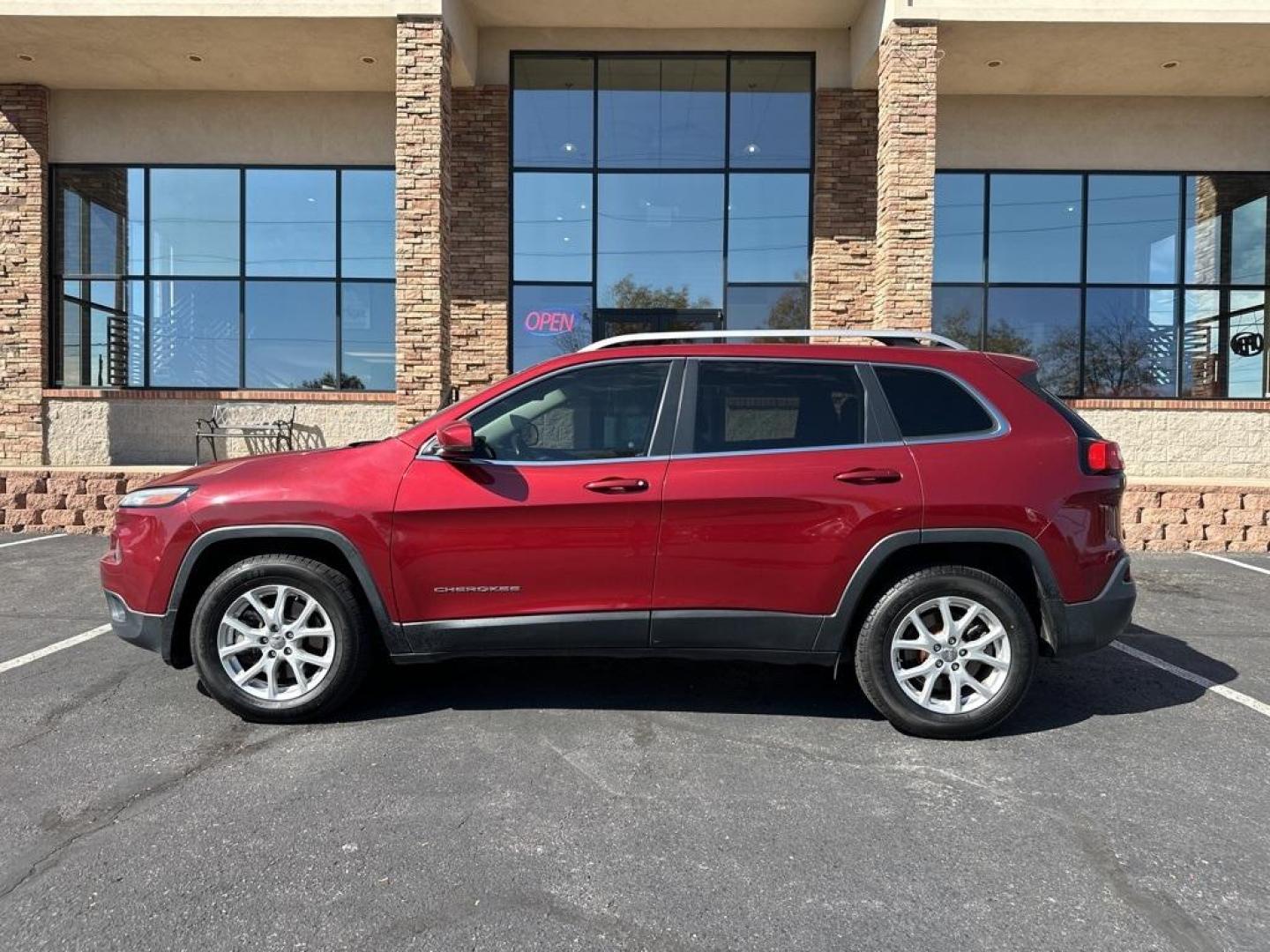 2017 Deep Cherry Red Crystal Pearlcoat /Black Jeep Cherokee Latitude (1C4PJMCB9HW) with an 2.4L I4 MultiAir engine, Automatic transmission, located at 10890 W. Colfax Ave., Lakewood, CO, 80215, (303) 274-7692, 39.739914, -105.120132 - 2017 Jeep Cherokee 4WDD1 Auto NEVER charges dealer fees! All cars have clean titles and have been inspected for mechanical issues. We have financing for everyone. Good credit, bad credit, first time buyers.Clean CARFAX.Please call Lakewood Location 303-274-7692 or Thornton 303-287-5511 to schedule a - Photo#0