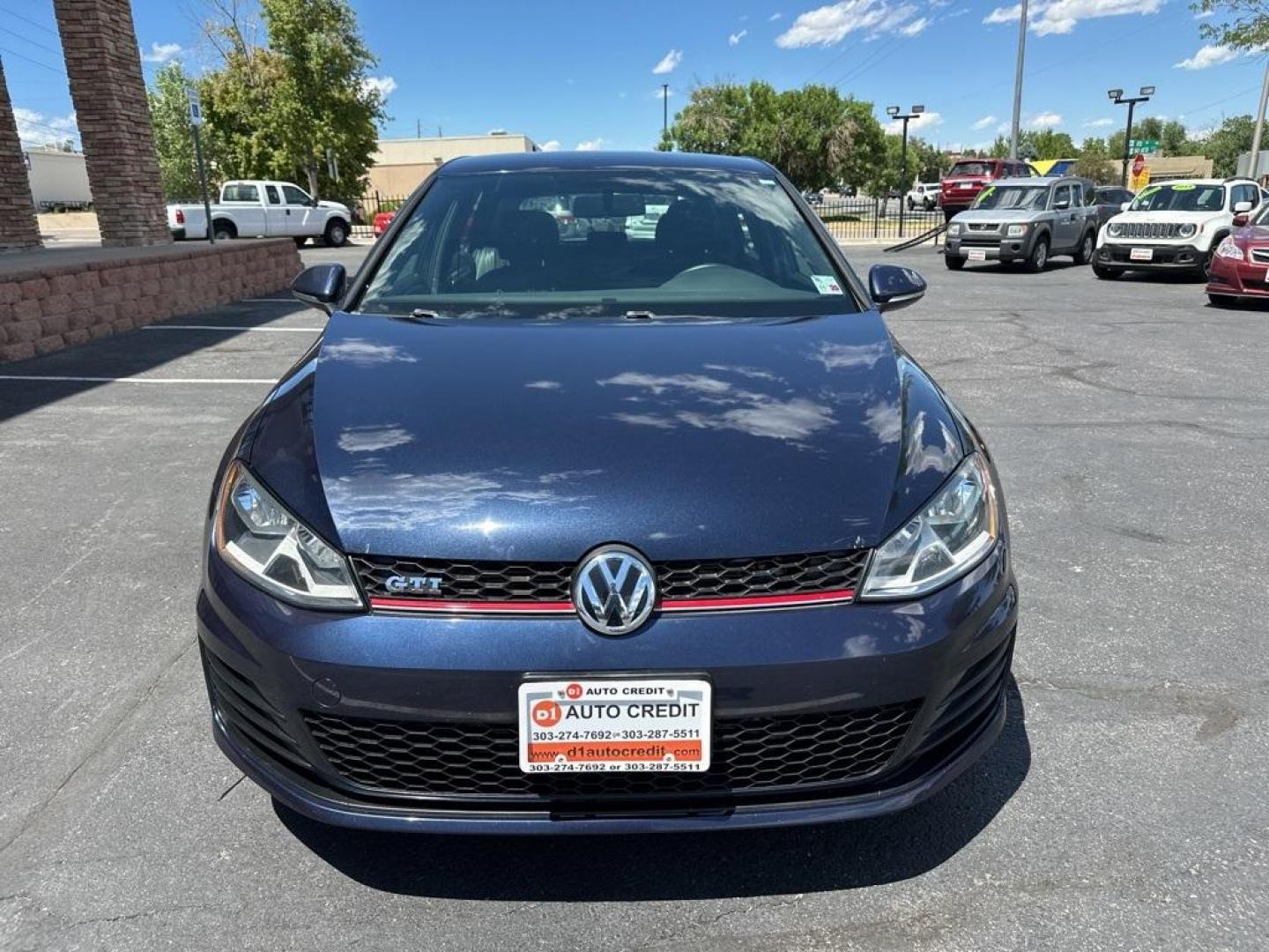 2017 Night Blue Metallic /Titan Black Volkswagen Golf GTI S (3VW5T7AU0HM) with an 2.0L TSI engine, Manual transmission, located at 8595 Washington St., Thornton, CO, 80229, (303) 287-5511, 39.852348, -104.978447 - 2017 Volkswagen Golf GTI, One Owner and completley stock with no modifications. Fully serviced and ready! <br><br>All Cars Have Clean Titles And Are Serviced Before Sale., Backup Camera, Heated Seats, Bluetooth/ With Bluetooth Audio, Non Smoker, No Pet Odor Or Hair, 2.0L TSI, 6-Speed Manual.<br>D1 A - Photo#1