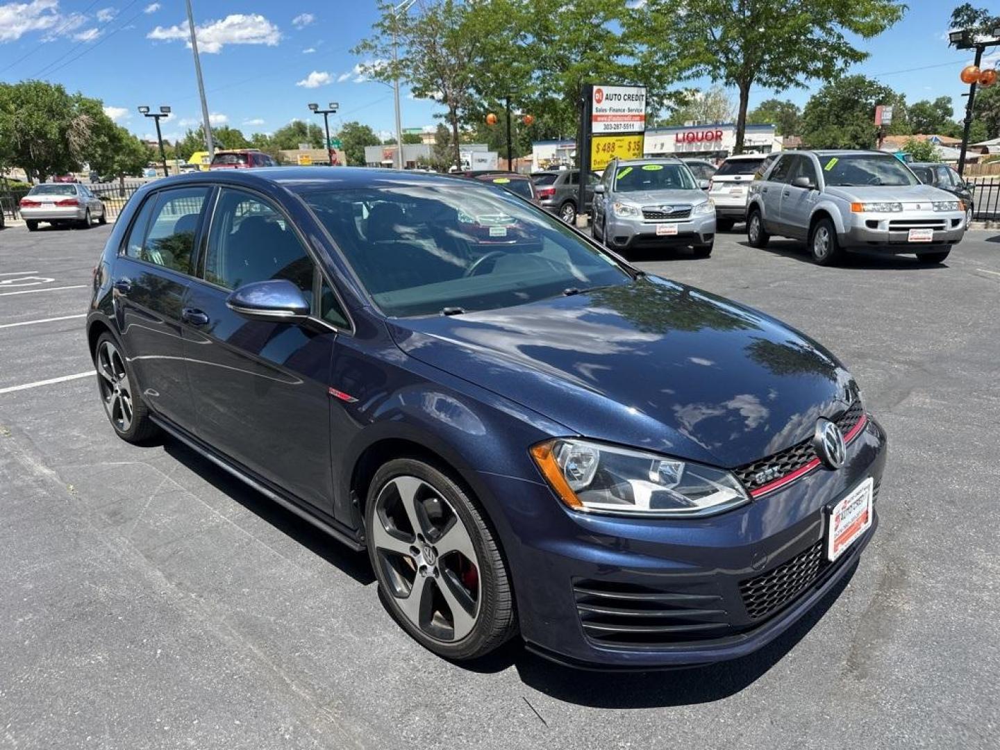 2017 Night Blue Metallic /Titan Black Volkswagen Golf GTI S (3VW5T7AU0HM) with an 2.0L TSI engine, Manual transmission, located at 8595 Washington St., Thornton, CO, 80229, (303) 287-5511, 39.852348, -104.978447 - 2017 Volkswagen Golf GTI, One Owner and completley stock with no modifications. Fully serviced and ready! <br><br>All Cars Have Clean Titles And Are Serviced Before Sale., Backup Camera, Heated Seats, Bluetooth/ With Bluetooth Audio, Non Smoker, No Pet Odor Or Hair, 2.0L TSI, 6-Speed Manual.<br>D1 A - Photo#2