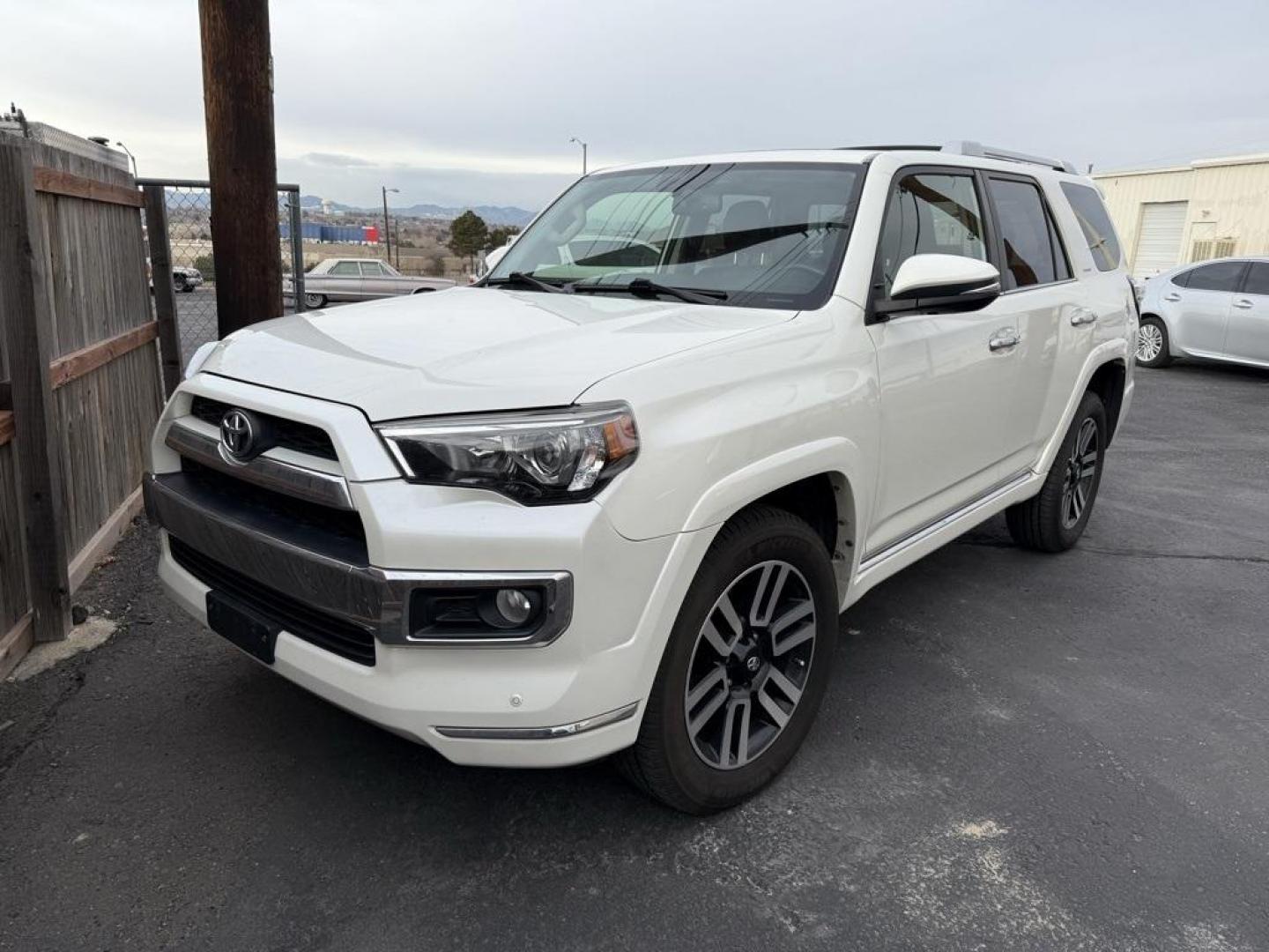 2018 Blizzard Pearl /Redwood Toyota 4Runner Limited (JTEBU5JR5J5) with an 4.0L V6 SMPI DOHC engine, Automatic transmission, located at 8595 Washington St., Thornton, CO, 80229, (303) 287-5511, 39.852348, -104.978447 - 2018 Toyota 4Runner 4WD 4WD, Redwood w/Leather Seat Trim, 20'' x 7.5'' Unique Dual 6-Spoke Alloy Wheels, ABS brakes, Alloy wheels, Body Color Heated Mirrors, Compass, Electronic Stability Control, Front dual zone A/C, Heated door mirrors, Heated front seats, Heated/Ventilated Front Bucket Seats, Ill - Photo#0