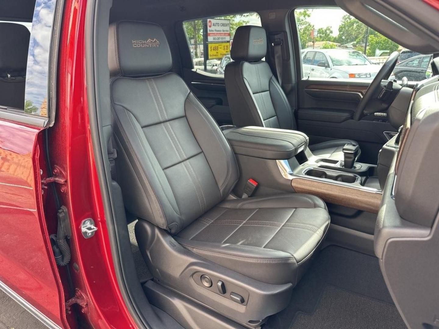 2023 Radiant Red Tintcoat /Jet Black Chevrolet Silverado 1500 High Country (3GCUDJE80PG) with an 3.0L I6 engine, Automatic transmission, located at 8595 Washington St., Thornton, CO, 80229, (303) 287-5511, 39.852348, -104.978447 - 2023 Chevrolet Silverado 1500 3.0 Diesel in like new condition. Fully loaded! <br>All Cars Have Clean Titles And Are Serviced Before Sale., CarfaxOne Owner, No Accidents, Apple/Android Car Play, All Books and Keys, Blind Spot Monitoring, Backup Camera, Leather, Collision Warning, Heated and Ventilat - Photo#11