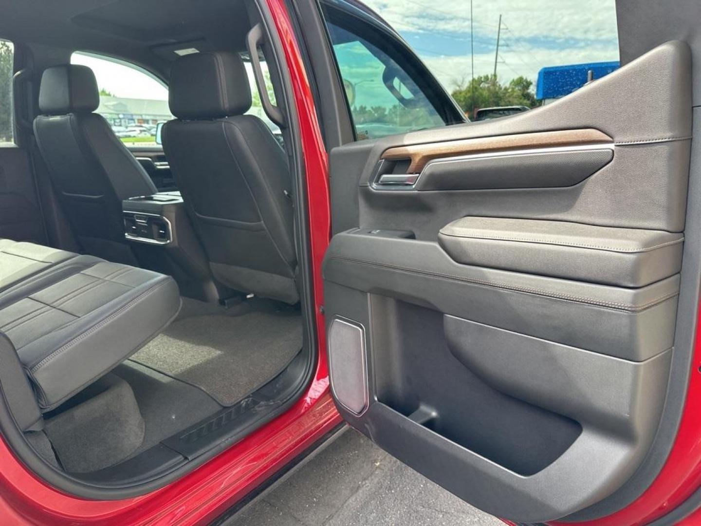 2023 Radiant Red Tintcoat /Jet Black Chevrolet Silverado 1500 High Country (3GCUDJE80PG) with an 3.0L I6 engine, Automatic transmission, located at 8595 Washington St., Thornton, CO, 80229, (303) 287-5511, 39.852348, -104.978447 - 2023 Chevrolet Silverado 1500 3.0 Diesel in like new condition. Fully loaded! <br>All Cars Have Clean Titles And Are Serviced Before Sale., CarfaxOne Owner, No Accidents, Apple/Android Car Play, All Books and Keys, Blind Spot Monitoring, Backup Camera, Leather, Collision Warning, Heated and Ventilat - Photo#26