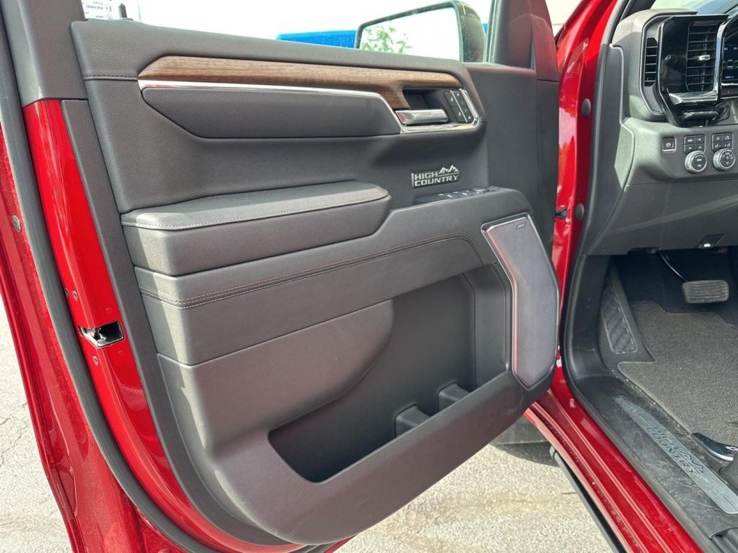 2023 Radiant Red Tintcoat /Jet Black Chevrolet Silverado 1500 High Country (3GCUDJE80PG) with an 3.0L I6 engine, Automatic transmission, located at 8595 Washington St., Thornton, CO, 80229, (303) 287-5511, 39.852348, -104.978447 - 2023 Chevrolet Silverado 1500 3.0 Diesel in like new condition. Fully loaded! <br>All Cars Have Clean Titles And Are Serviced Before Sale., CarfaxOne Owner, No Accidents, Apple/Android Car Play, All Books and Keys, Blind Spot Monitoring, Backup Camera, Leather, Collision Warning, Heated and Ventilat - Photo#29