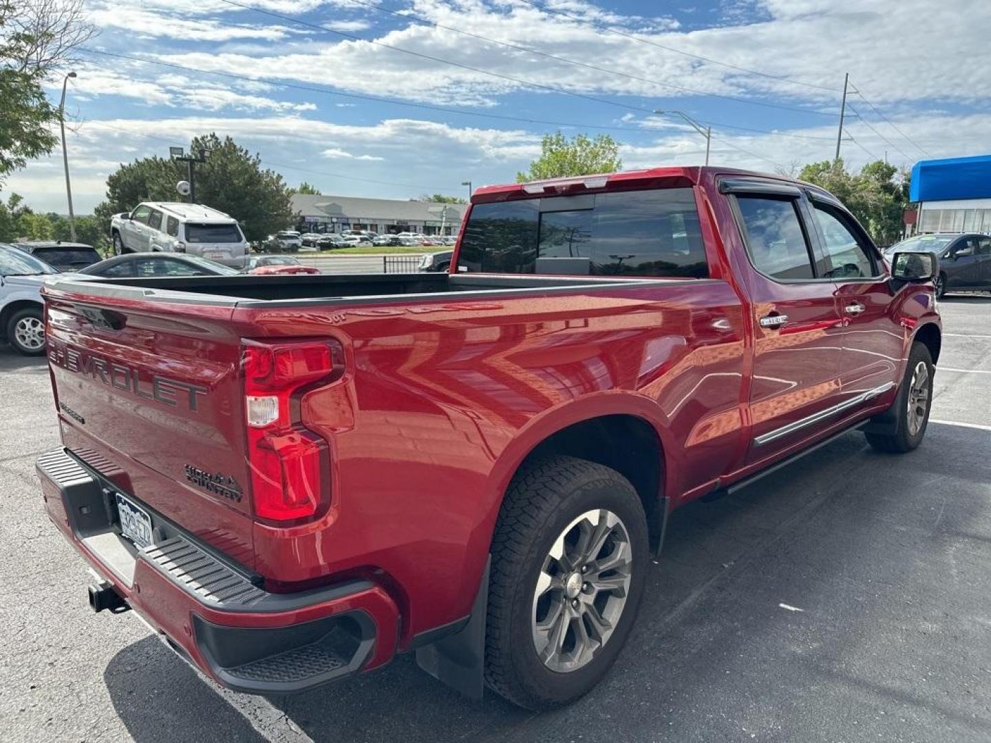 2023 Radiant Red Tintcoat /Jet Black Chevrolet Silverado 1500 High Country (3GCUDJE80PG) with an 3.0L I6 engine, Automatic transmission, located at 8595 Washington St., Thornton, CO, 80229, (303) 287-5511, 39.852348, -104.978447 - 2023 Chevrolet Silverado 1500 3.0 Diesel in like new condition. Fully loaded! <br>All Cars Have Clean Titles And Are Serviced Before Sale., CarfaxOne Owner, No Accidents, Apple/Android Car Play, All Books and Keys, Blind Spot Monitoring, Backup Camera, Leather, Collision Warning, Heated and Ventilat - Photo#6