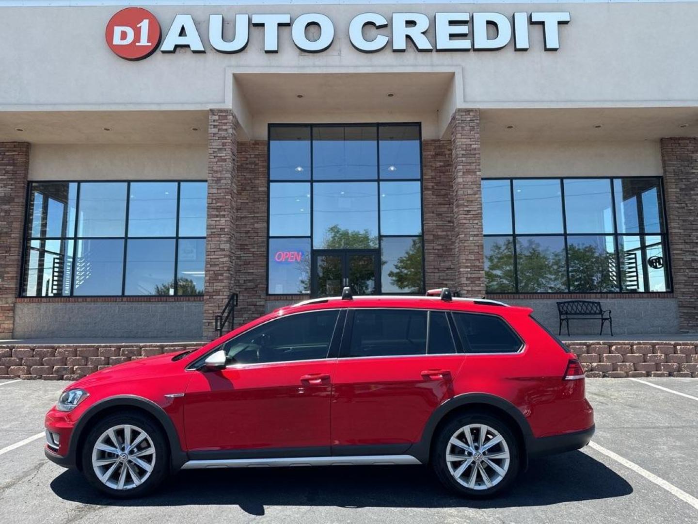 2019 Tornado Red /Black Volkswagen Golf Alltrack TSI S (3VWH17AU9KM) with an 1.8L TSI engine, Automatic transmission, located at 8595 Washington St., Thornton, CO, 80229, (303) 287-5511, 39.852348, -104.978447 - 2019 Volkswagen Golf Alltrack All Wheel Drive and One Owner.<br><br>All Cars Have Clean Titles And Are Serviced Before Sale., Apple/Android Car Play, New Tires, Backup Camera, Leather, Heated Seats, Non Smoker, AWD.<br><br>D1 Auto NEVER charges dealer fees! All cars have clean titles and have been i - Photo#0