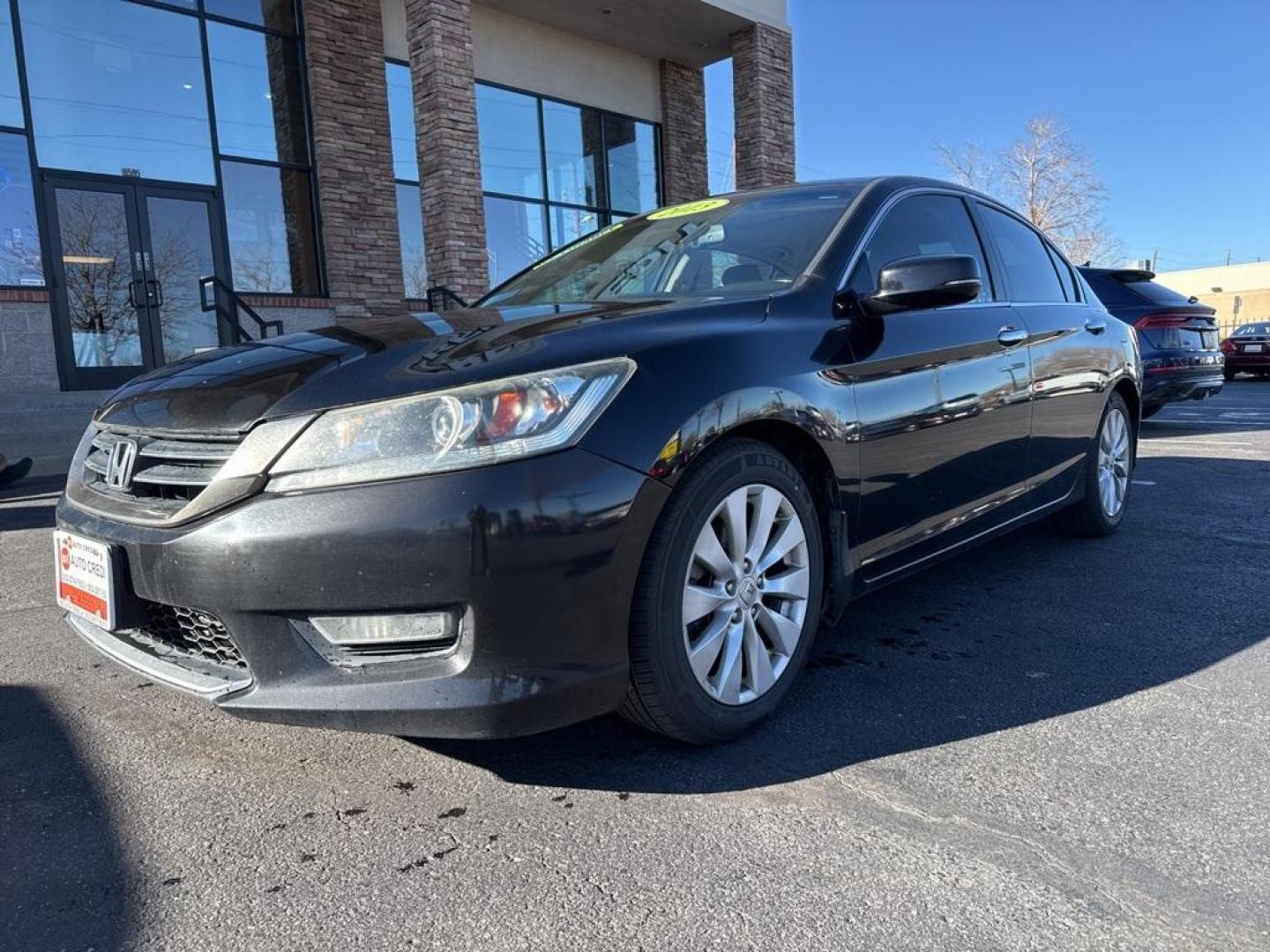 2013 Crystal Black Pearl /Parchment Honda Accord EX-L (1HGCR2F87DA) with an 2.4L I4 DOHC i-VTEC 16V engine, CVT transmission, located at 8595 Washington St., Thornton, CO, 80229, (303) 287-5511, 39.852348, -104.978447 - 2013 Honda Accord FWD FWD, Parchment Leather.<br><br>D1 Auto NEVER charges dealer fees! All cars have clean titles and have been inspected for mechanical issues. We have financing for everyone. Good credit, bad credit, first time buyers.<br><br>Please call Lakewood Location 303-274-7692 or Thornton - Photo#0