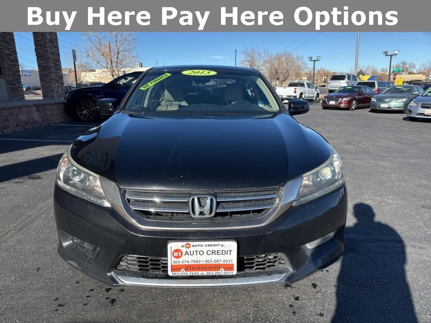 2013 Crystal Black Pearl /Parchment Honda Accord EX-L (1HGCR2F87DA) with an 2.4L I4 DOHC i-VTEC 16V engine, CVT transmission, located at 8595 Washington St., Thornton, CO, 80229, (303) 287-5511, 39.852348, -104.978447 - 2013 Honda Accord FWD FWD, Parchment Leather.<br><br>D1 Auto NEVER charges dealer fees! All cars have clean titles and have been inspected for mechanical issues. We have financing for everyone. Good credit, bad credit, first time buyers.<br><br>Please call Lakewood Location 303-274-7692 or Thornton - Photo#1