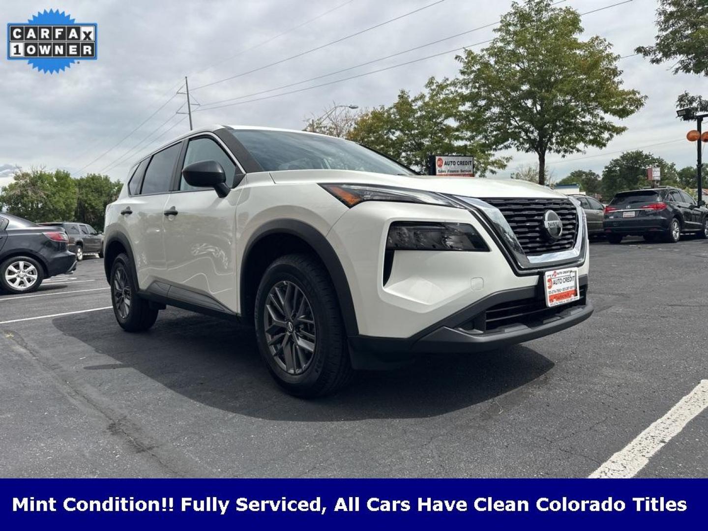 2021 Glacier White /Charcoal Nissan Rogue S (5N1AT3AB0MC) with an 2.5L I4 DOHC 16V engine, CVT transmission, located at 8595 Washington St., Thornton, CO, 80229, (303) 287-5511, 39.852348, -104.978447 - 2021 Nissan Rogue One Owner, This car still smells new and has 2 keys and owners manuals. You wont find one in better condition. All Wheel Drive, backup camera with backup sensors, Apple/Android CarPlay ,New Tires and ready for Colorado! Excellent condition inside and out. <br><br>All Cars Have Clea - Photo#3