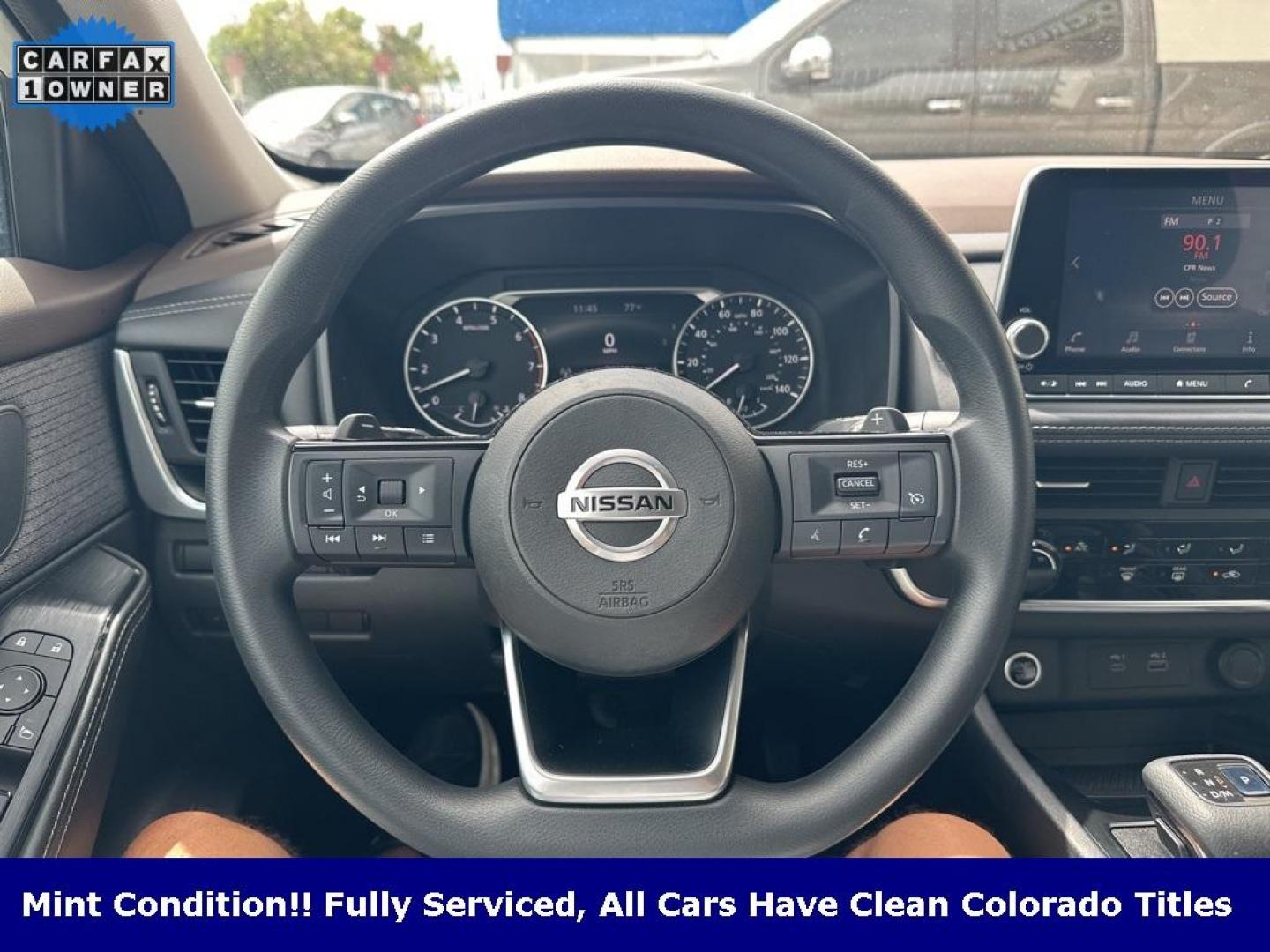 2021 Glacier White /Charcoal Nissan Rogue S (5N1AT3AB0MC) with an 2.5L I4 DOHC 16V engine, CVT transmission, located at 8595 Washington St., Thornton, CO, 80229, (303) 287-5511, 39.852348, -104.978447 - 2021 Nissan Rogue One Owner, This car still smells new and has 2 keys and owners manuals. You wont find one in better condition. All Wheel Drive, backup camera with backup sensors, Apple/Android CarPlay ,New Tires and ready for Colorado! Excellent condition inside and out. <br><br>All Cars Have Clea - Photo#9