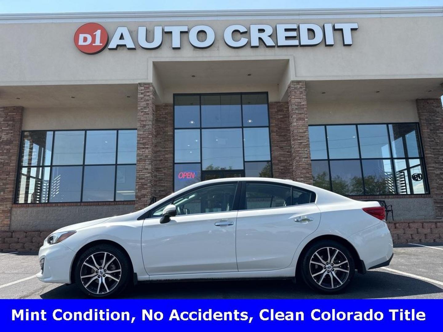 2017 Crystal White Pearl /Black Subaru Impreza 2.0i Limited (4S3GKAN67H3) with an 2.0L 4-Cylinder DOHC 16V engine, CVT transmission, located at 8595 Washington St., Thornton, CO, 80229, (303) 287-5511, 39.852348, -104.978447 - 2017 Subaru Impreza In mint condition and still smells and looks new inside and out. You will not find a cleaner one anywhere. All keys, owners manuals and 2 sets of floor mats. Loaded with heated leather seats, Apple/Android Carplay, backup camera and more. <br><br>All Cars Have Clean Titles And Ar - Photo#0