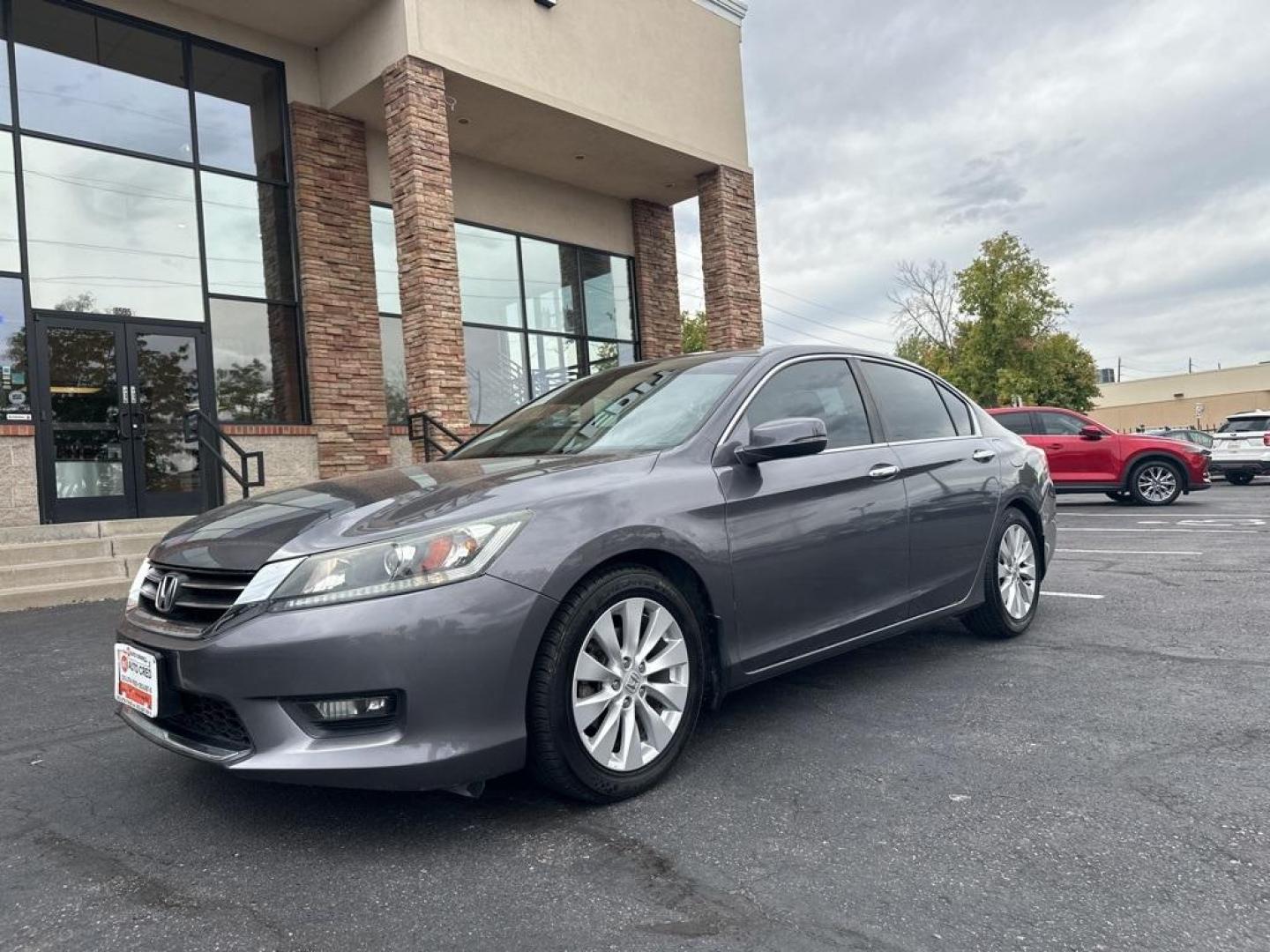 2015 Modern Steel Metallic /Gray Honda Accord EX-L (1HGCR2F80FA) with an 2.4L I4 DOHC i-VTEC 16V engine, CVT transmission, located at 8595 Washington St., Thornton, CO, 80229, (303) 287-5511, 39.852348, -104.978447 - 2015 Honda Accord in excellent condition inside and out. Clean title and really shows pride of ownership. Non smoker and loaded with, heaed leather seats, Bluetooth with Bluetooh audio to play your music, sun roof, 2 sets of floor mats, and fully serviced. <br>All Cars Have Clean Titles And Are Serv - Photo#1