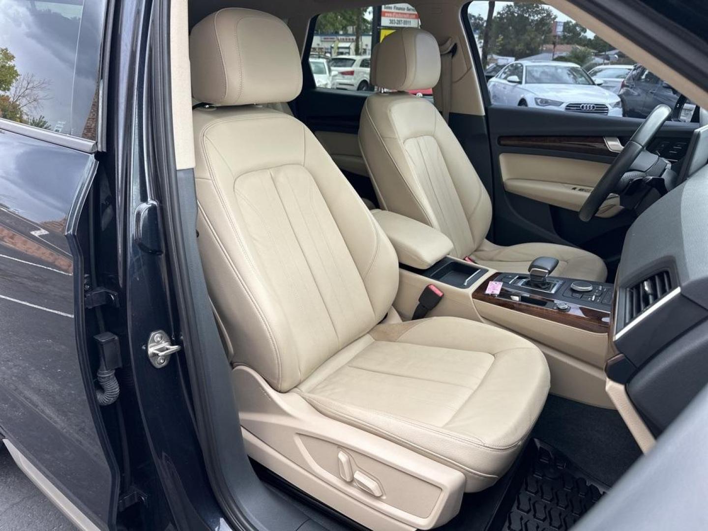 2018 Moonlight Blue Metallic /Black Audi Q5 2.0T Premium (WA1ANAFY8J2) with an 2.0L TFSI engine, Automatic transmission, located at 8595 Washington St., Thornton, CO, 80229, (303) 287-5511, 39.852348, -104.978447 - 2018 Audi Q5 One owner and not a scratch on this Audi!! Rare Moonlight Blue Metallic, this non smoker, non pet car is as clean as the day it rolled out of the factory. Truly a 10 out of 10 inside and out. New Michelin tires and fully serviced, ready for Colorado.<br><br>All Cars Have Clean Titles An - Photo#17