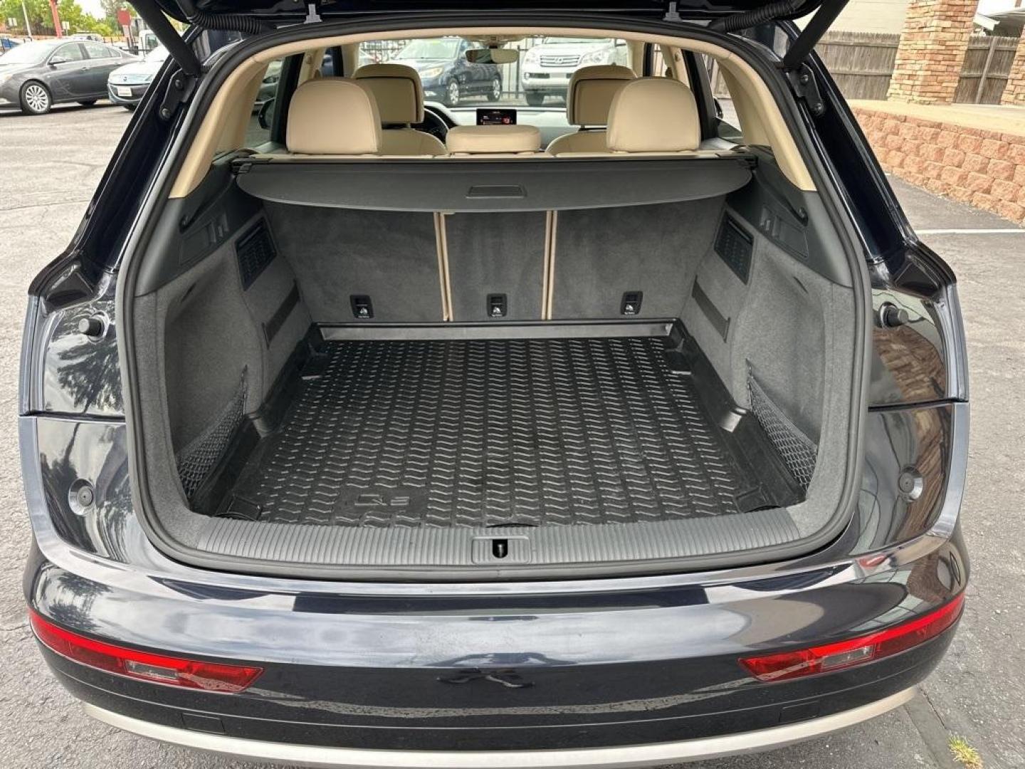 2018 Moonlight Blue Metallic /Black Audi Q5 2.0T Premium (WA1ANAFY8J2) with an 2.0L TFSI engine, Automatic transmission, located at 8595 Washington St., Thornton, CO, 80229, (303) 287-5511, 39.852348, -104.978447 - 2018 Audi Q5 One owner and not a scratch on this Audi!! Rare Moonlight Blue Metallic, this non smoker, non pet car is as clean as the day it rolled out of the factory. Truly a 10 out of 10 inside and out. New Michelin tires and fully serviced, ready for Colorado.<br><br>All Cars Have Clean Titles An - Photo#19