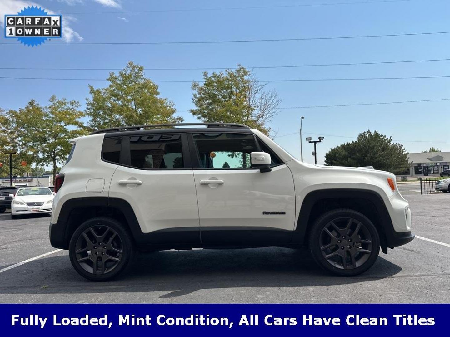 2020 Alpine White Clearcoat /Black Jeep Renegade Limited (ZACNJBB12LP) with an 1.3L I4 engine, Automatic transmission, located at 8595 Washington St., Thornton, CO, 80229, (303) 287-5511, 39.852348, -104.978447 - 2020 Jeep Renegade Limited and fully loaded!! Heated leather seats, panoramic sun roof, blindspot monitoring, Apple/Android Carplay, backup camera and much more. Fully serviced including new tires. Ultimate Colorado car and ready for winter. <br><br>All Cars Have Clean Titles And Are Serviced Before - Photo#4