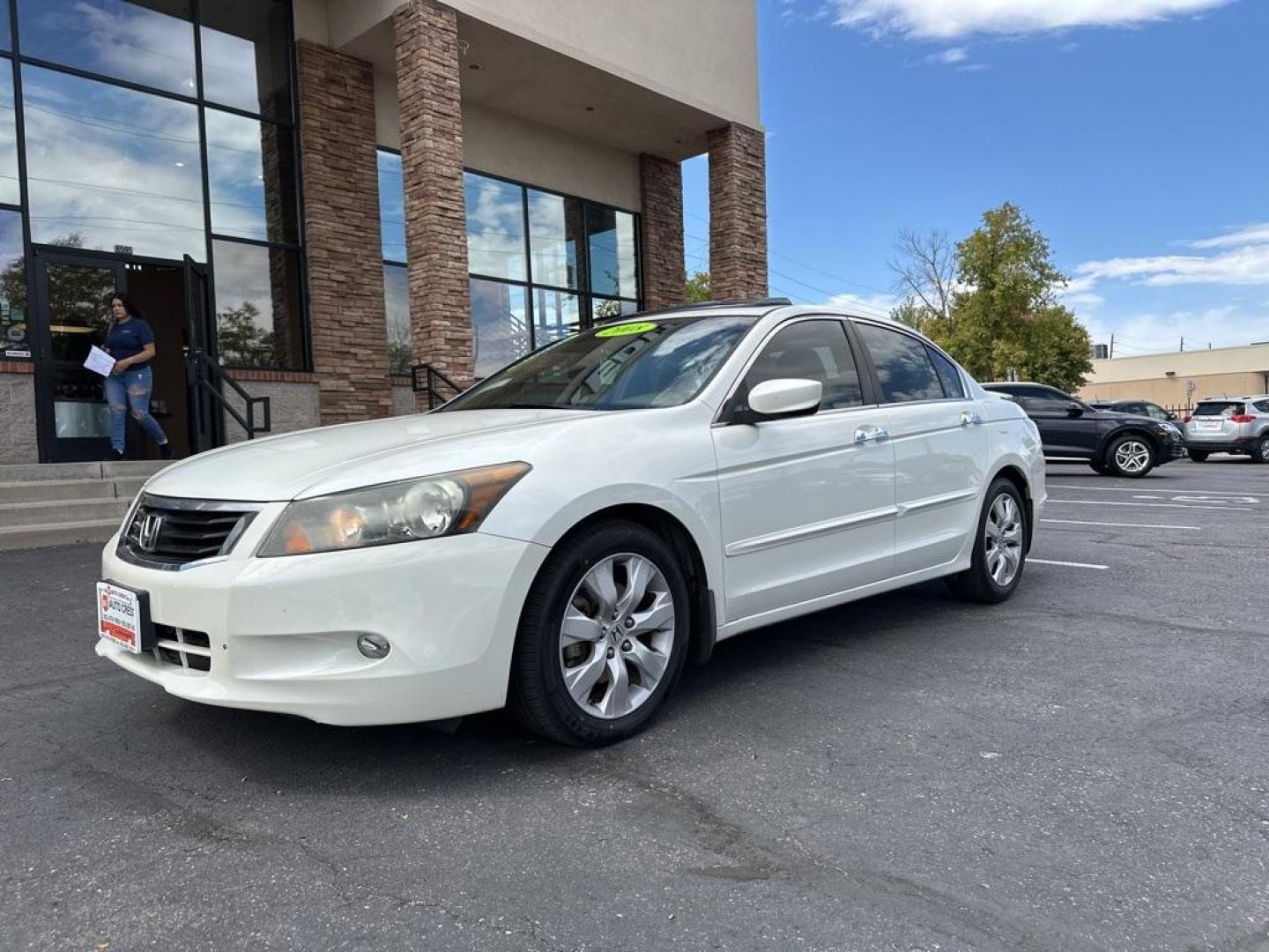 2008 White Honda Accord EX-L (1HGCP36828A) with an 3.5L V6 SOHC i-VTEC 24V engine, Automatic transmission, located at 8595 Washington St., Thornton, CO, 80229, (303) 287-5511, 39.852348, -104.978447 - 2008 Honda Accord<br><br>D1 Auto NEVER charges dealer fees! All cars have clean titles and have been inspected for mechanical issues. We have financing for everyone. Good credit, bad credit, first time buyers.<br>Odometer is 38757 miles below market average!<br>Please call Lakewood Location 303-274- - Photo#1