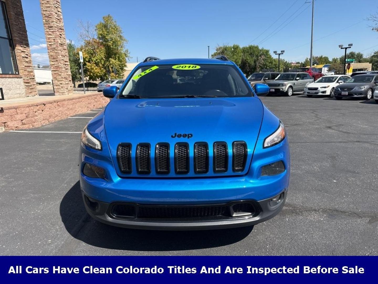 2018 Hydro Blue Pearlcoat /Black Jeep Cherokee Latitude (1C4PJMCB9JD) with an 2.4L I4 engine, Automatic transmission, located at 8595 Washington St., Thornton, CO, 80229, (303) 287-5511, 39.852348, -104.978447 - 2018 Jeep Cherokee 4x4 in great condition. Fully serviced and ready for Colorado winter.<br><br>All Cars Have Clean Titles And Are Serviced Before Sale., New Tires, Backup Camera, No Pet Odor Or Hair, Cherokee Latitude, 4WD.<br><br>D1 Auto NEVER charges dealer fees! All cars have clean titles and ha - Photo#2