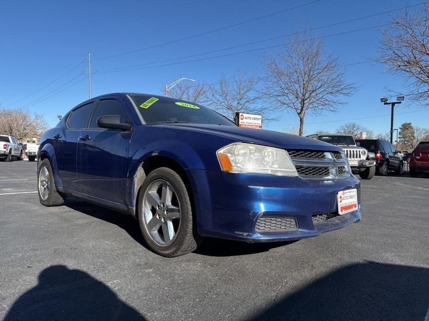 2014 Blue Streak Pearlcoat /Black Dodge Avenger SE (1C3CDZAB9EN) with an 2.4L I4 PZEV 16V Dual VVT engine, Automatic transmission, located at 8595 Washington St., Thornton, CO, 80229, (303) 287-5511, 39.852348, -104.978447 - 2014 Dodge Avenger FWD<br><br>D1 Auto NEVER charges dealer fees! All cars have clean titles and have been inspected for mechanical issues. We have financing for everyone. Good credit, bad credit, first time buyers.<br><br>Please call Lakewood Location 303-274-7692 or Thornton 303-287-5511 to schedul - Photo#2