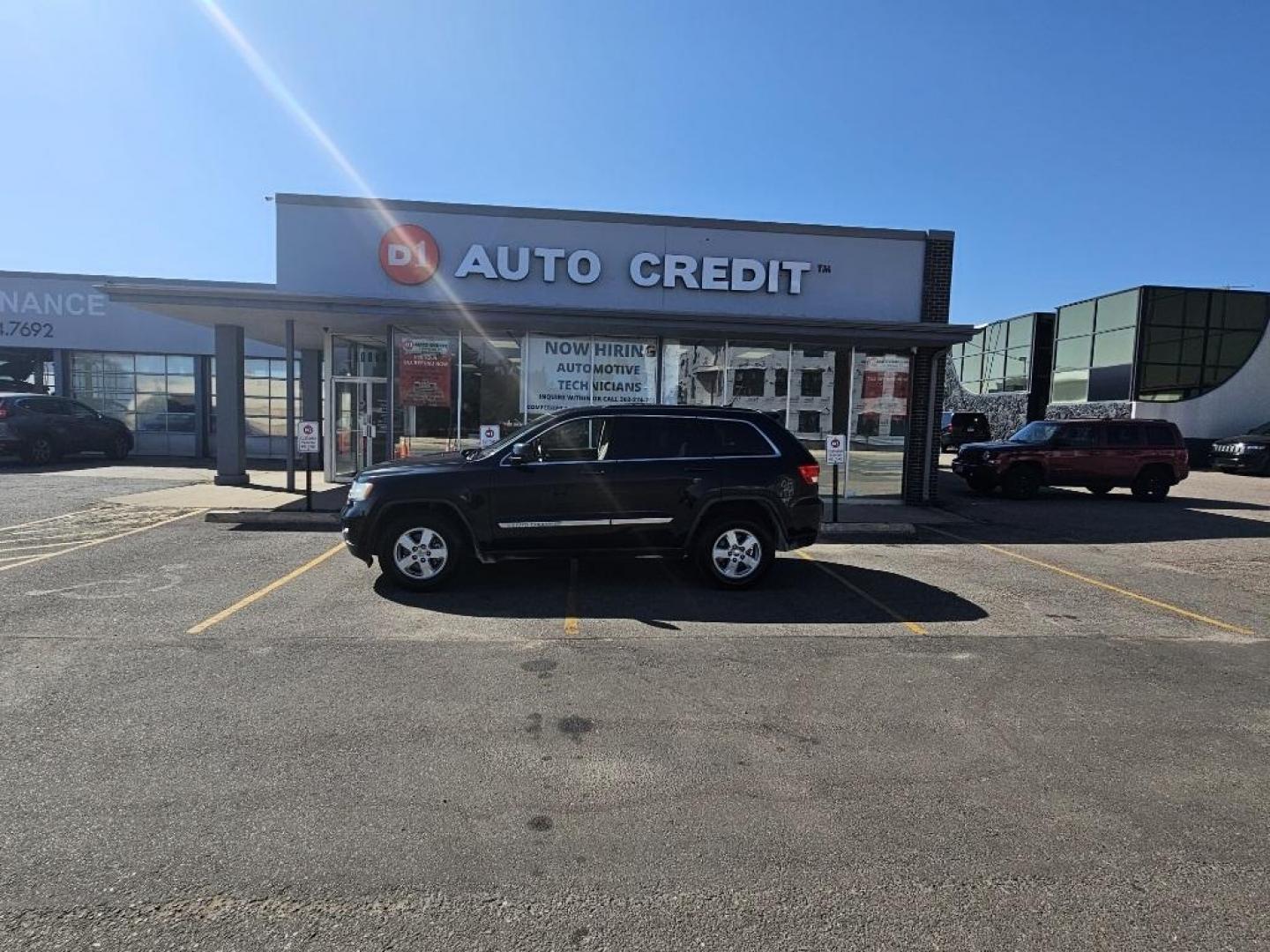 2013 Brilliant Black Crystal Pearlcoat /Dark Graystone/Medium Graystone Jeep Grand Cherokee Laredo (1C4RJFAG1DC) with an 3.6L V6 Flex Fuel 24V VVT engine, Automatic transmission, located at 8595 Washington St., Thornton, CO, 80229, (303) 287-5511, 39.852348, -104.978447 - 2013 Jeep Grand Cherokee<br><br>D1 Auto NEVER charges dealer fees! All cars have clean titles and have been inspected for mechanical issues. We have financing for everyone. Good credit, bad credit, first time buyers.<br>CARFAX One-Owner.<br>Please call Lakewood Location 303-274-7692 or Thornton 303- - Photo#0