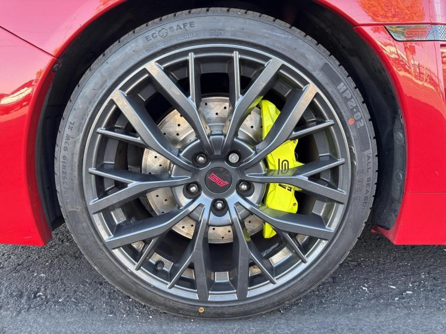 2019 Pure Red /Black/Carbon Black Subaru WRX STi (JF1VA2S64K9) with an 2.5L DOHC Intercooled High Boost Turbocharged engine, Manual transmission, located at 8595 Washington St., Thornton, CO, 80229, (303) 287-5511, 39.852348, -104.978447 - 2019 Subaru WRX STI with low miles and in excellent condition insdie and out!<br>All Cars Have Clean Titles And Are Serviced Before Sale.Apple/Android Car Play, Blind Spot Monitoring, Backup Camera, Leather, Heated Seats, Bluetooth/ With Bluetooth Audio, Non Smoker, No Pet Odor Or Hair, WRX STi, Clo - Photo#26