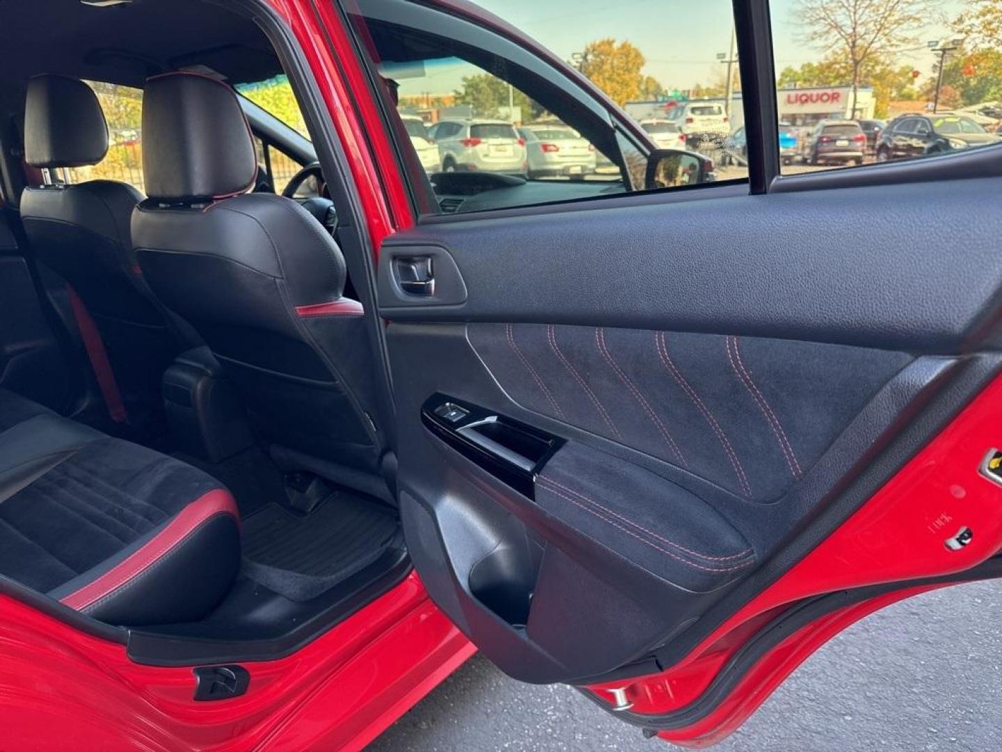 2019 Pure Red /Black/Carbon Black Subaru WRX STi (JF1VA2S64K9) with an 2.5L DOHC Intercooled High Boost Turbocharged engine, Manual transmission, located at 8595 Washington St., Thornton, CO, 80229, (303) 287-5511, 39.852348, -104.978447 - 2019 Subaru WRX STI with low miles and in excellent condition insdie and out!<br>All Cars Have Clean Titles And Are Serviced Before Sale.Apple/Android Car Play, Blind Spot Monitoring, Backup Camera, Leather, Heated Seats, Bluetooth/ With Bluetooth Audio, Non Smoker, No Pet Odor Or Hair, WRX STi, Clo - Photo#30