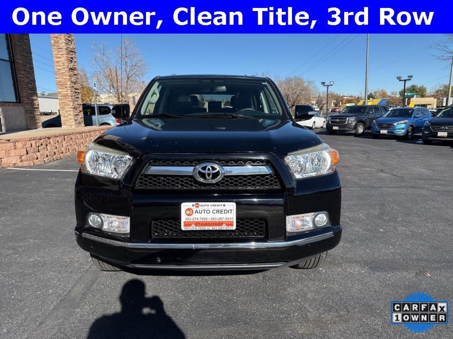 2011 Black /Black Toyota 4Runner Limited (JTEBU5JR2B5) with an 4.0L V6 SMPI DOHC engine, Automatic transmission, located at 8595 Washington St., Thornton, CO, 80229, (303) 287-5511, 39.852348, -104.978447 - 2011 Toyota 4Runner Limited with 3rd row seating. One Owner and fully loaded with, heated leather seats, backup camera, navigation, sun roof, Bluetooth and more. Seating for 7 with the 3rd row. <br><br>D1 Auto NEVER charges dealer fees! All cars have clean titles and have been inspected for mechanic - Photo#4